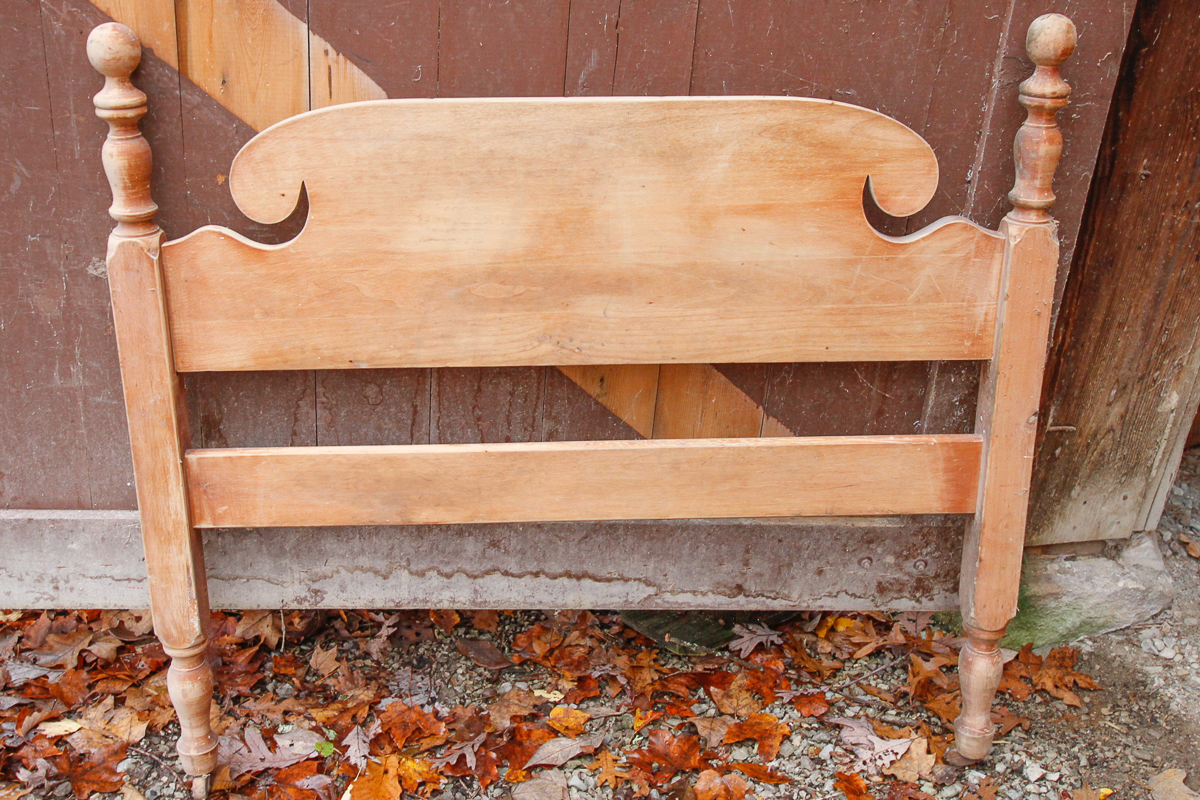 Vintage Wooden Twin Headboard and Footboard