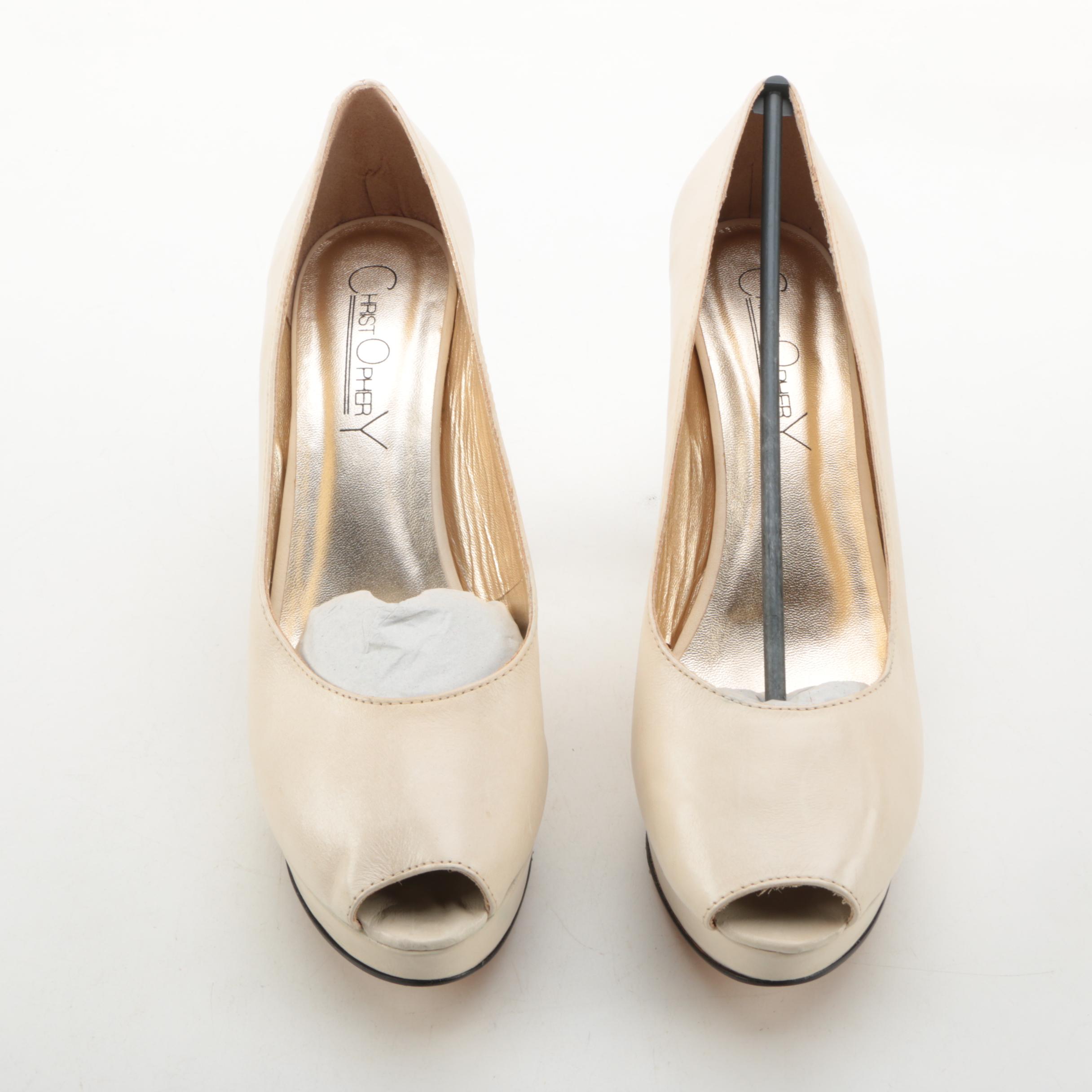 Christopher Coy Collection Prototype Heels in Off-White Leather