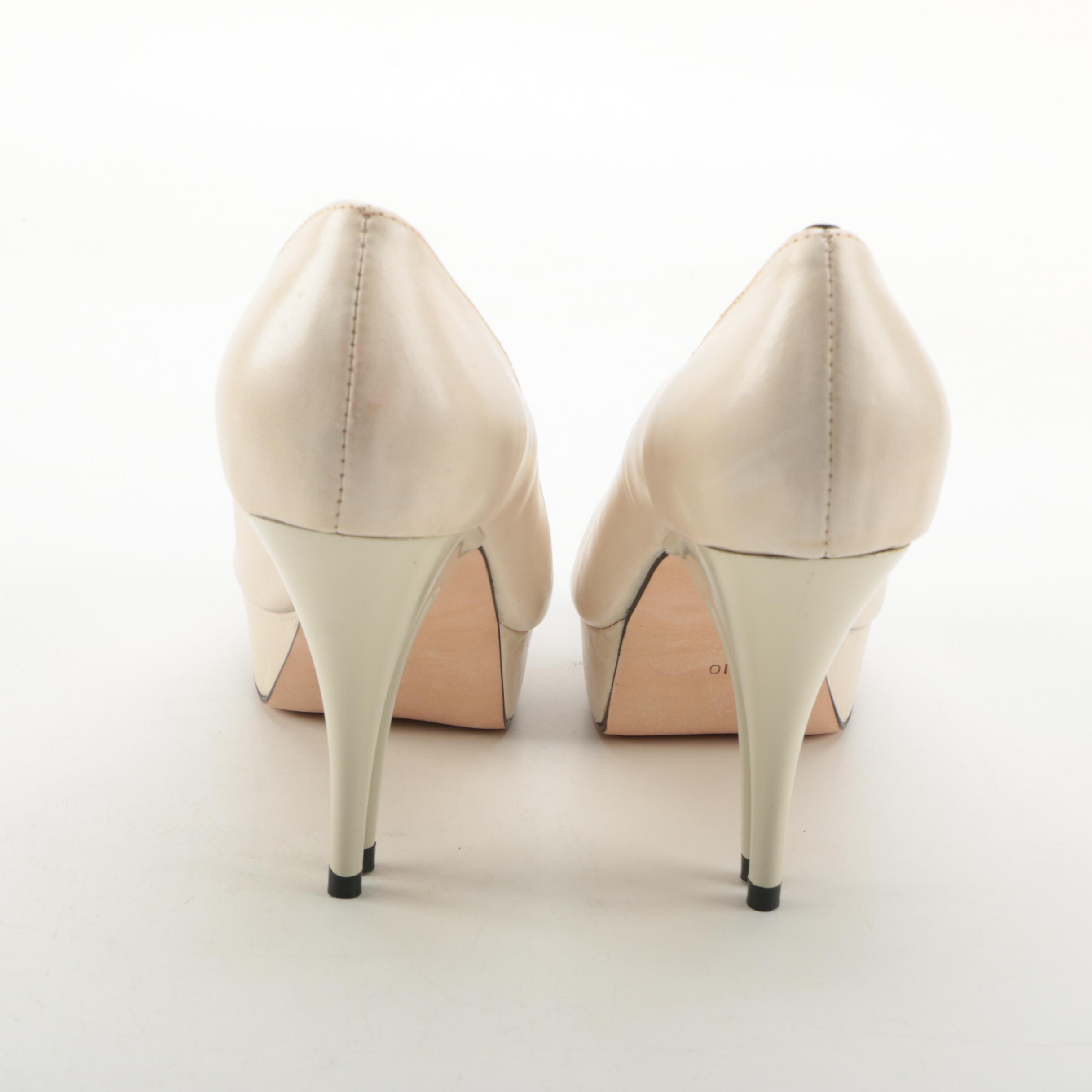 Christopher Coy Collection Prototype Heels in Off-White Leather
