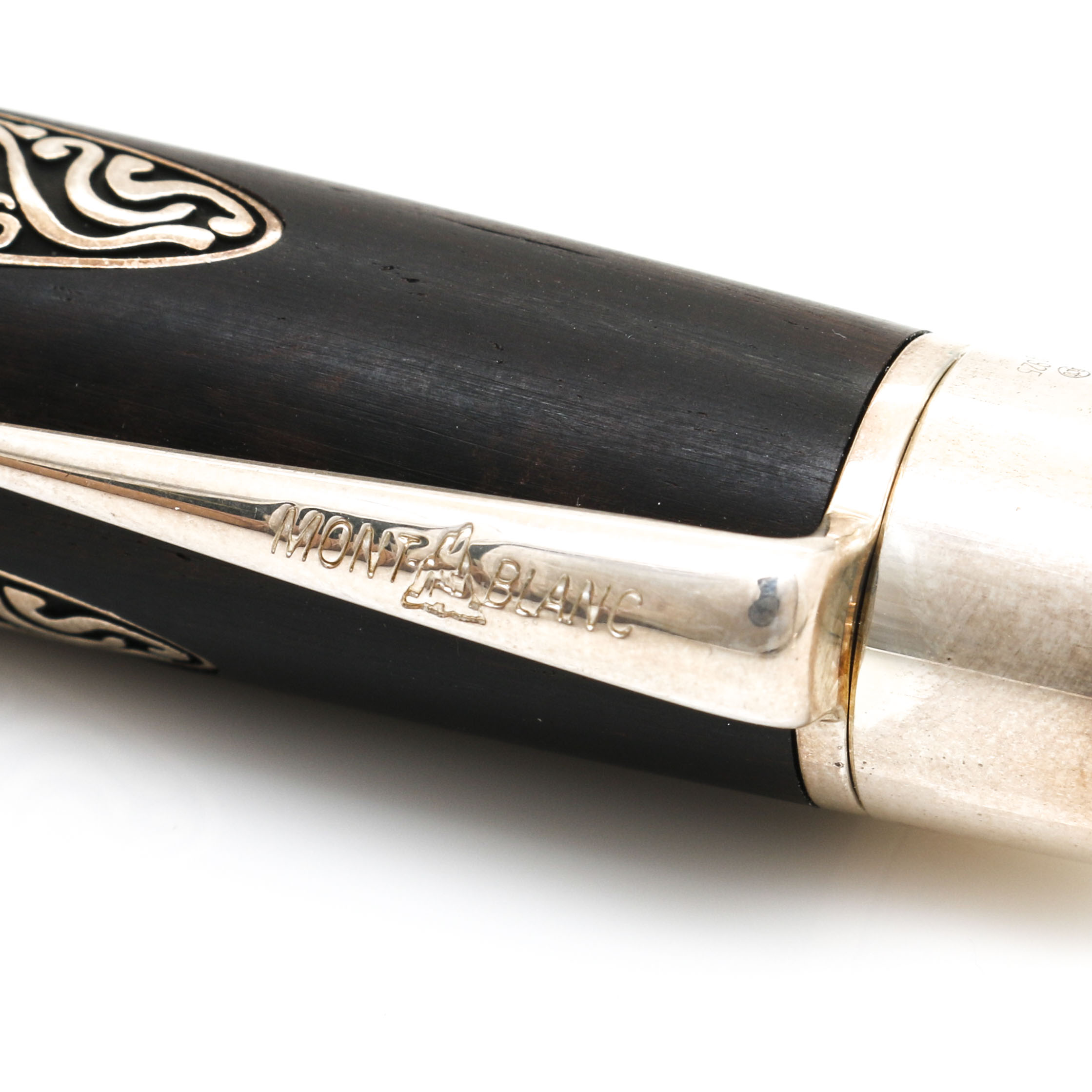 Mont Blanc Sterling Silver and 18K Yellow Gold Fountain Pen