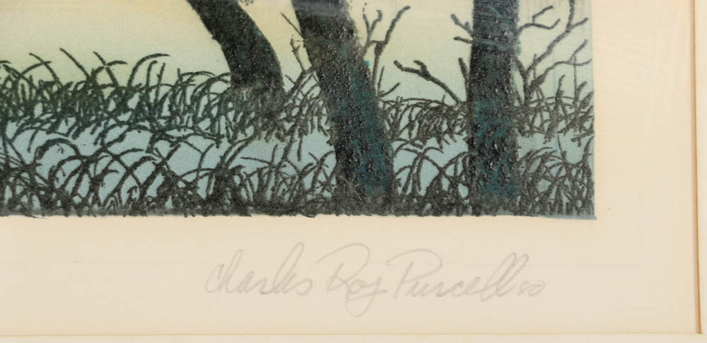 Charles Roy Purcell Limited Edition Etching "Downsville Valley"