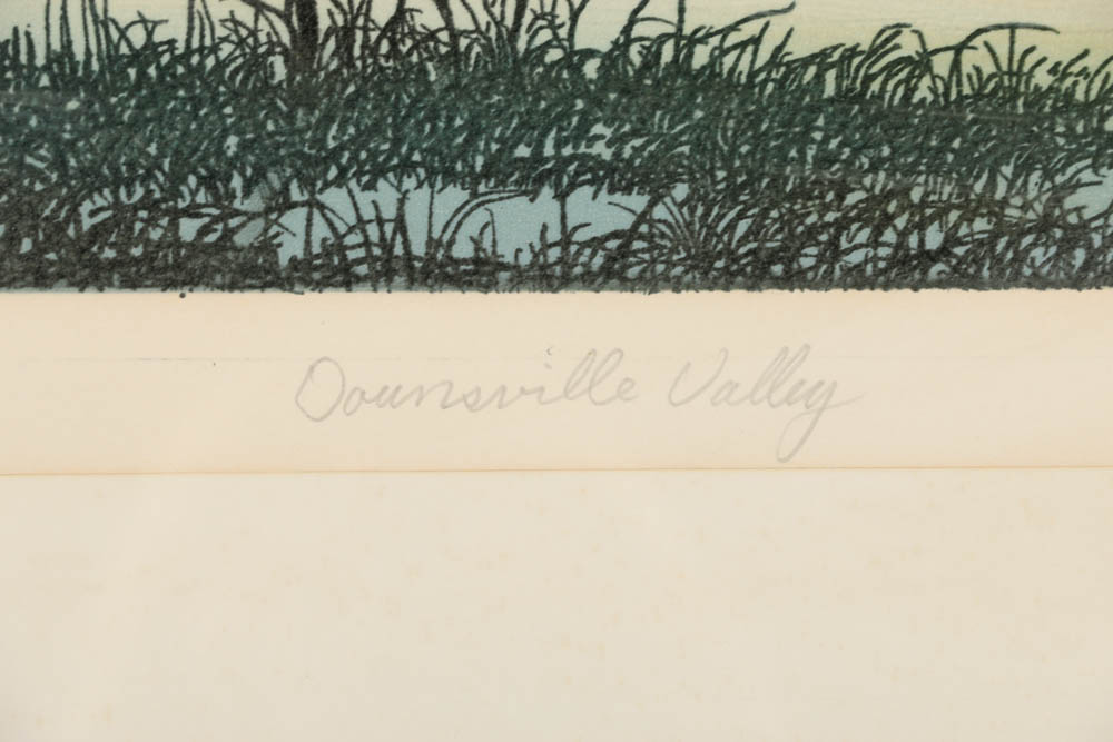 Charles Roy Purcell Limited Edition Etching "Downsville Valley"