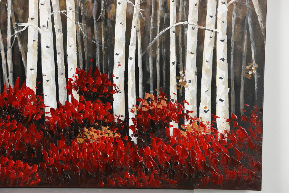 Oil Painting on Canvas Of Birch Trees