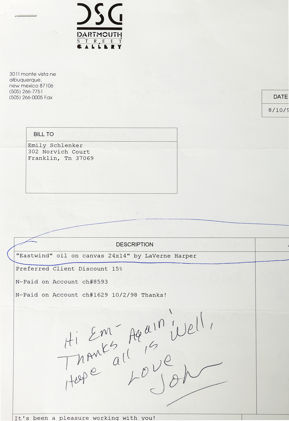 LaVerne Harper Original Oil Painting "Eastwind"