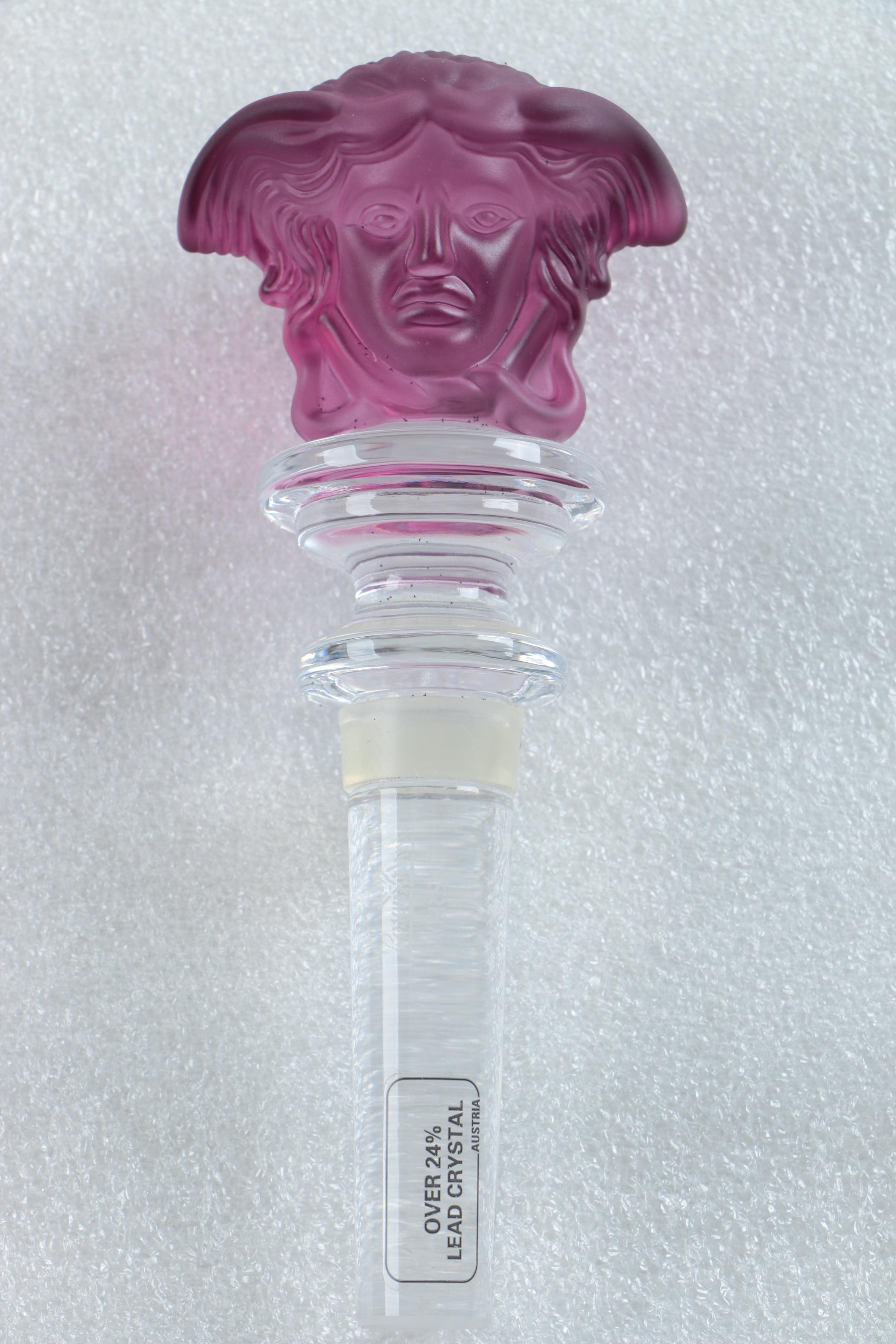 Versace Rosenthal Medusa Lead Crystal Wine Bottle Stopper