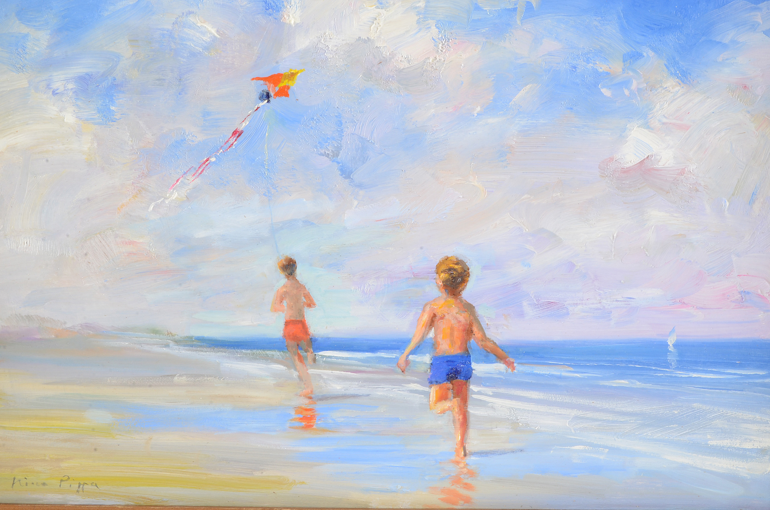 Nino Pippa Oil Painting on Board "The Kite"