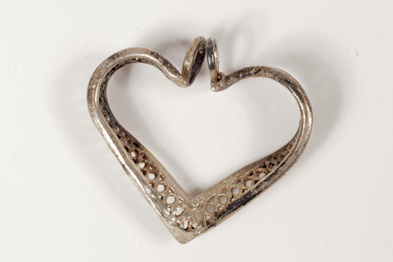 Sterling Silver Pierced Heart and Engraved Dolphin Pendants