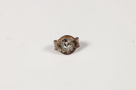 Vintage Sterling Silver and Faceted Glass Solitaire Stud Earrings