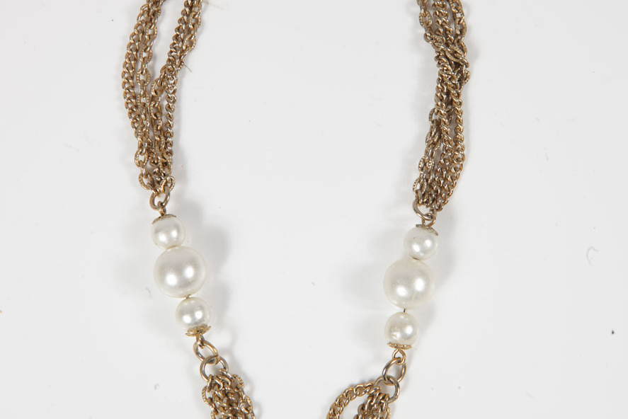 Gold Tone and Imitation Pearl Costume Jewelry Featuring Napier