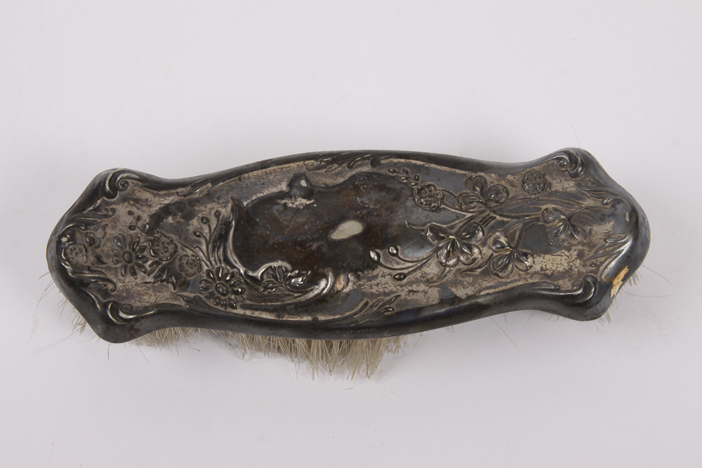 Art Nouveau Style Silver-Plated Cloth Brushes with Other Vanity Items