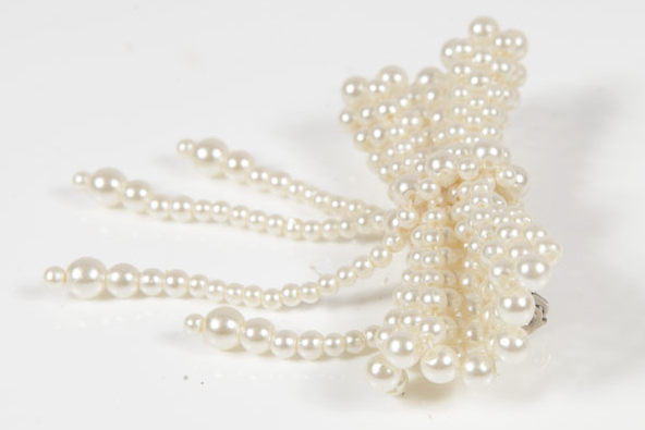 Vintage Imitation Pearl and Starburst Costume Brooches