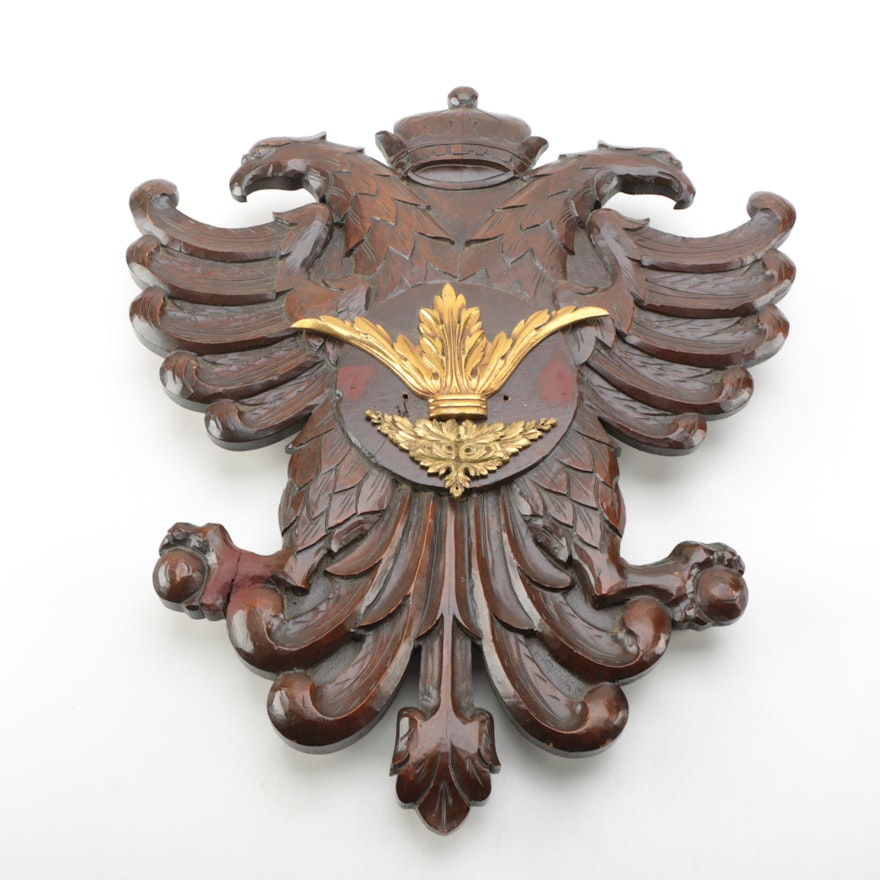 Double Headed Eagle Wood Wall Hanging