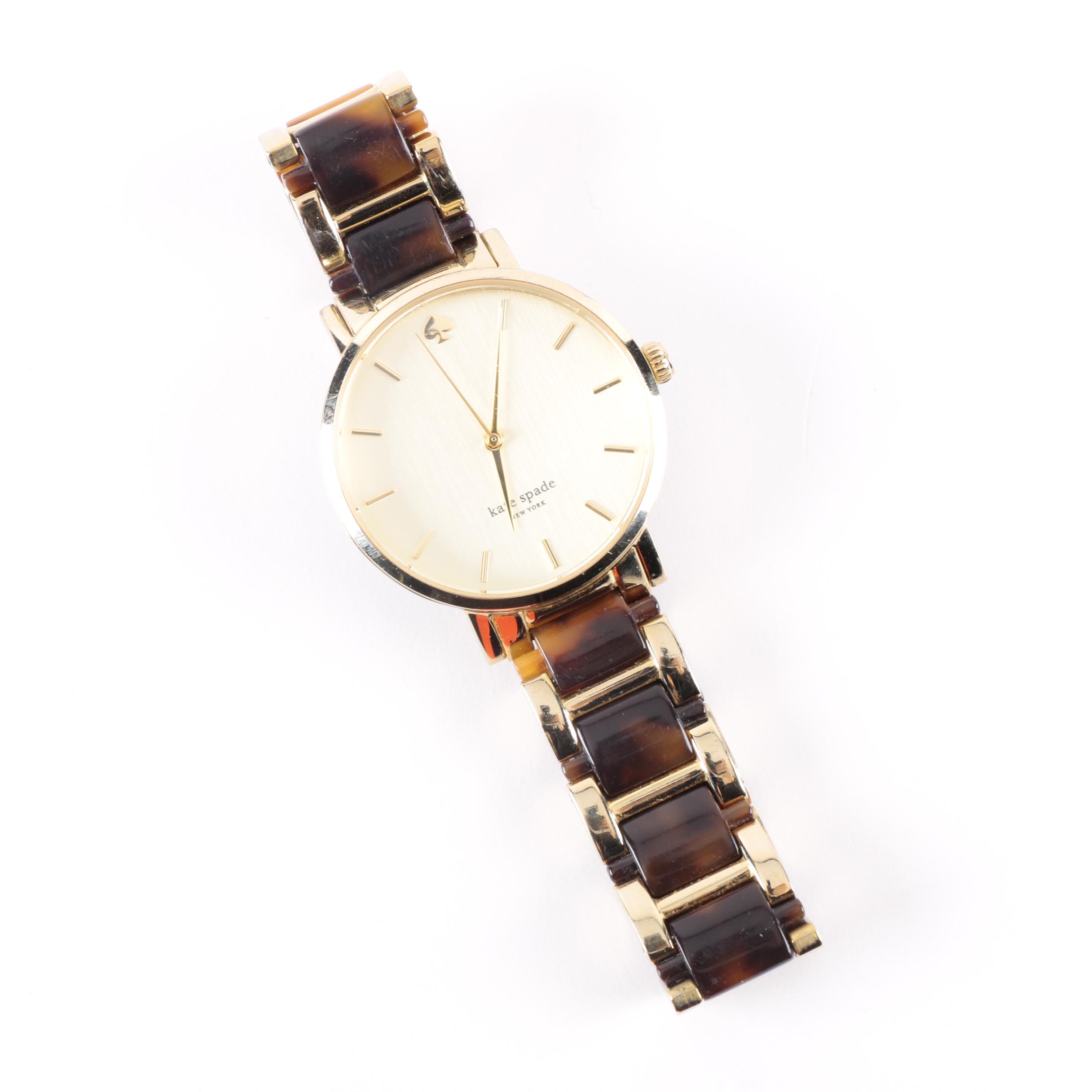 Kate Spade "Live Colorfully" Gold Tone Watch