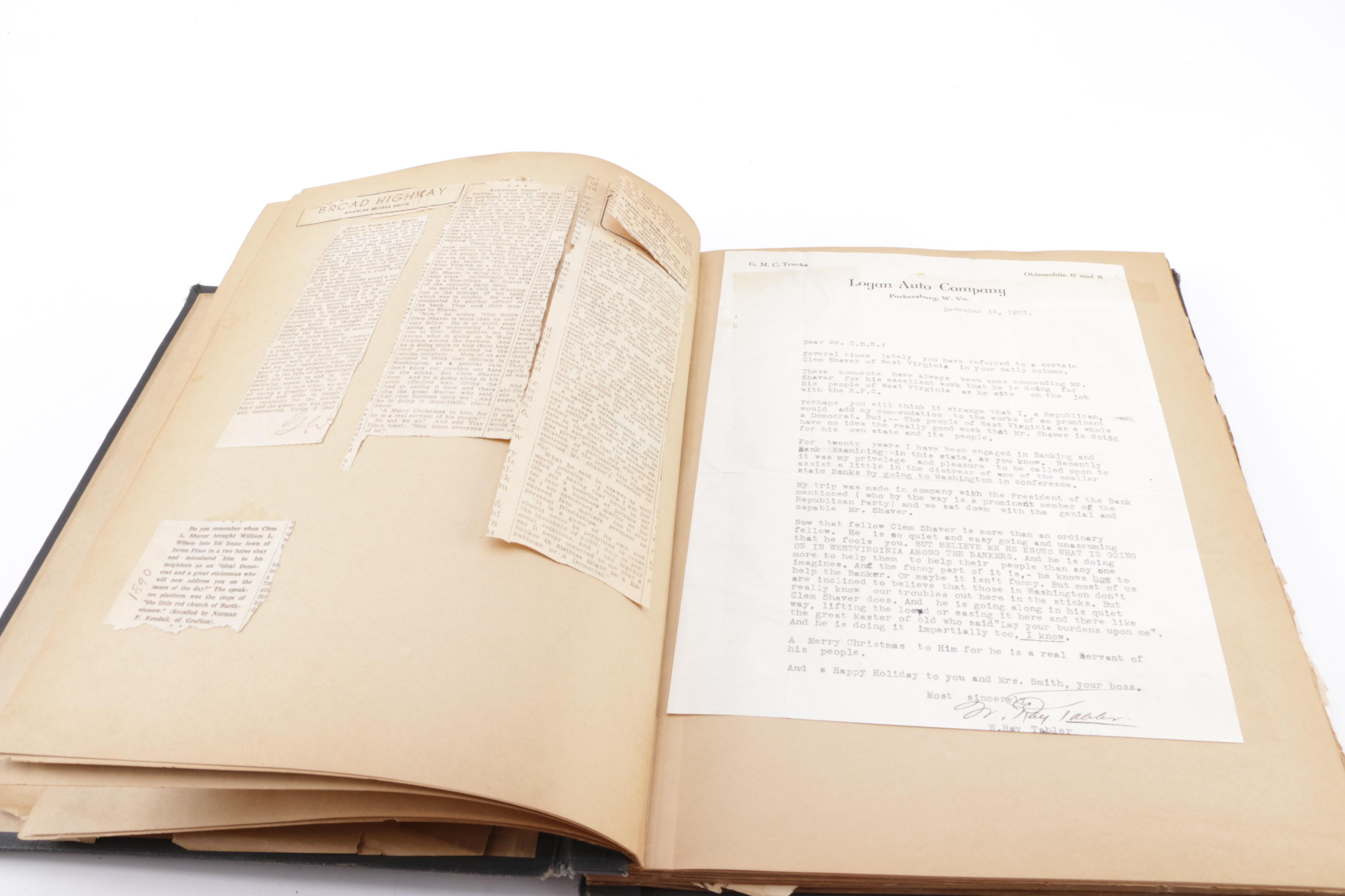 DNC Chairman Clem L. Shaver Newspaper Clippings and Other Ephemera