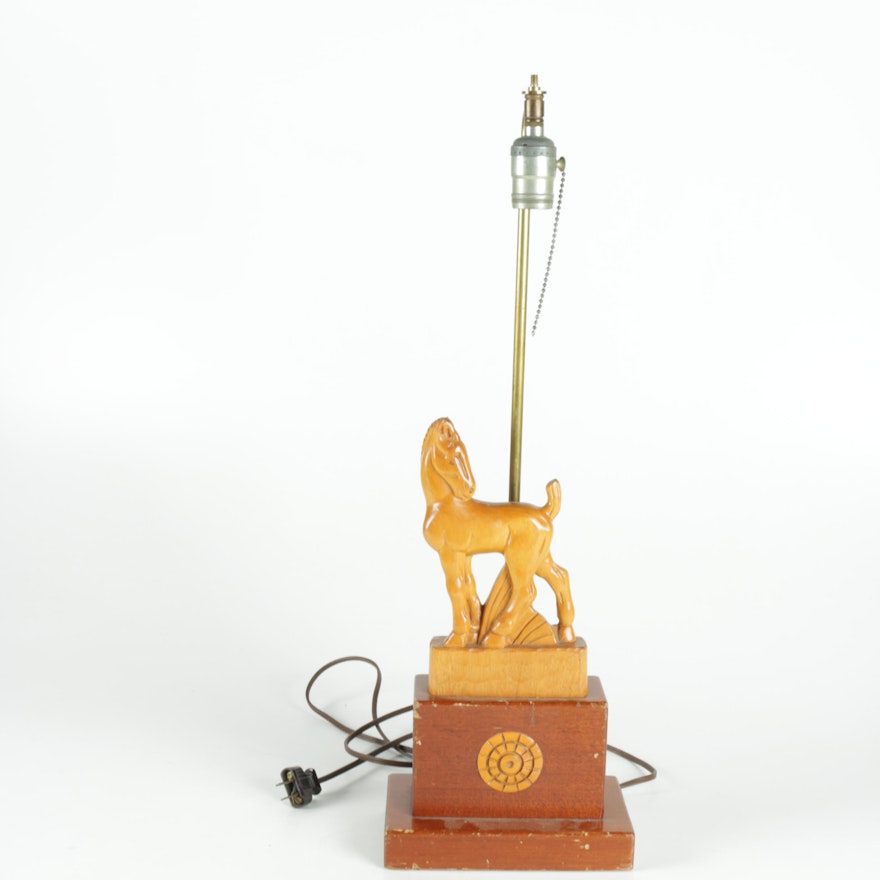 Heifetz Signed Horse Lamp