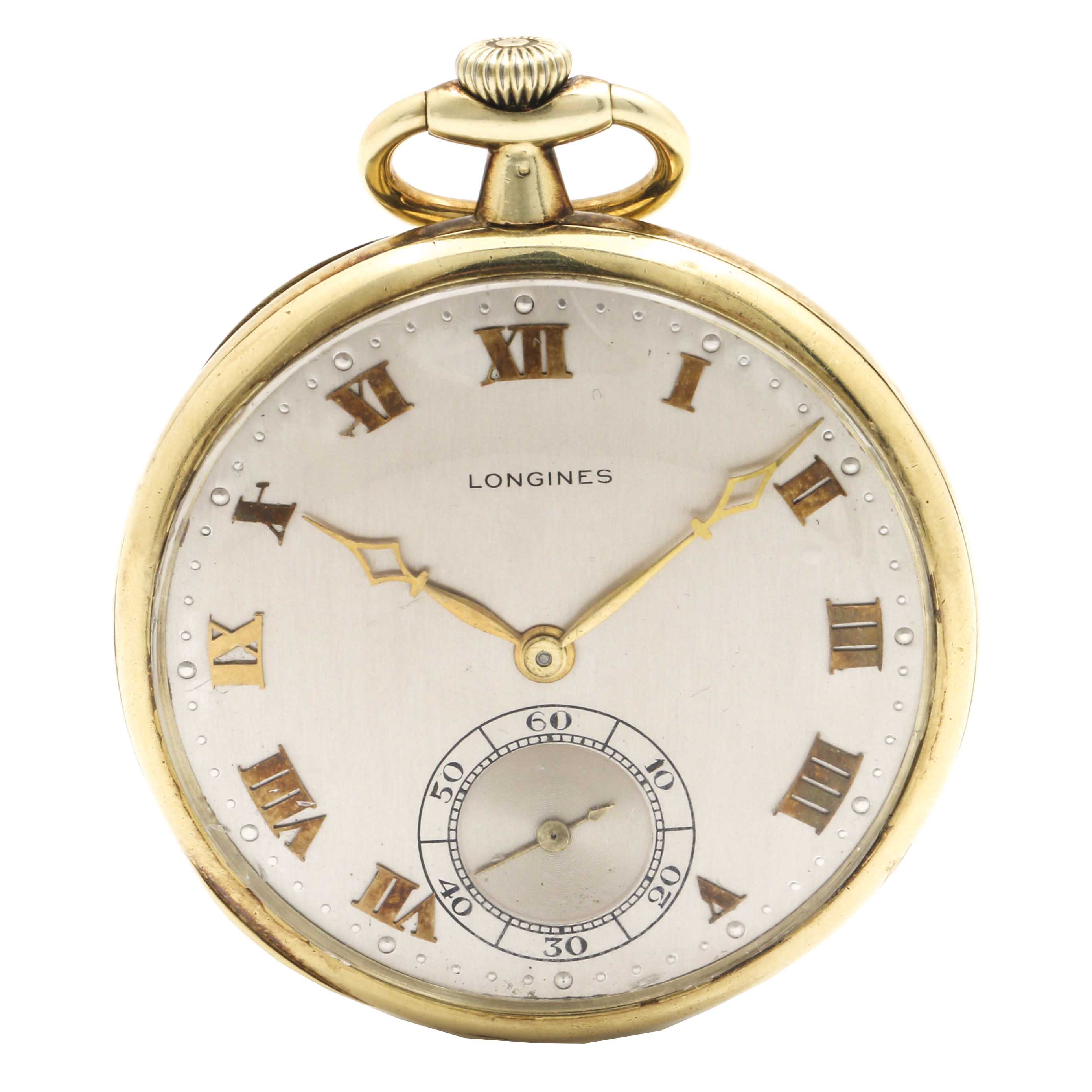 Longines 14K Yellow Gold Open Face Pocket Watch