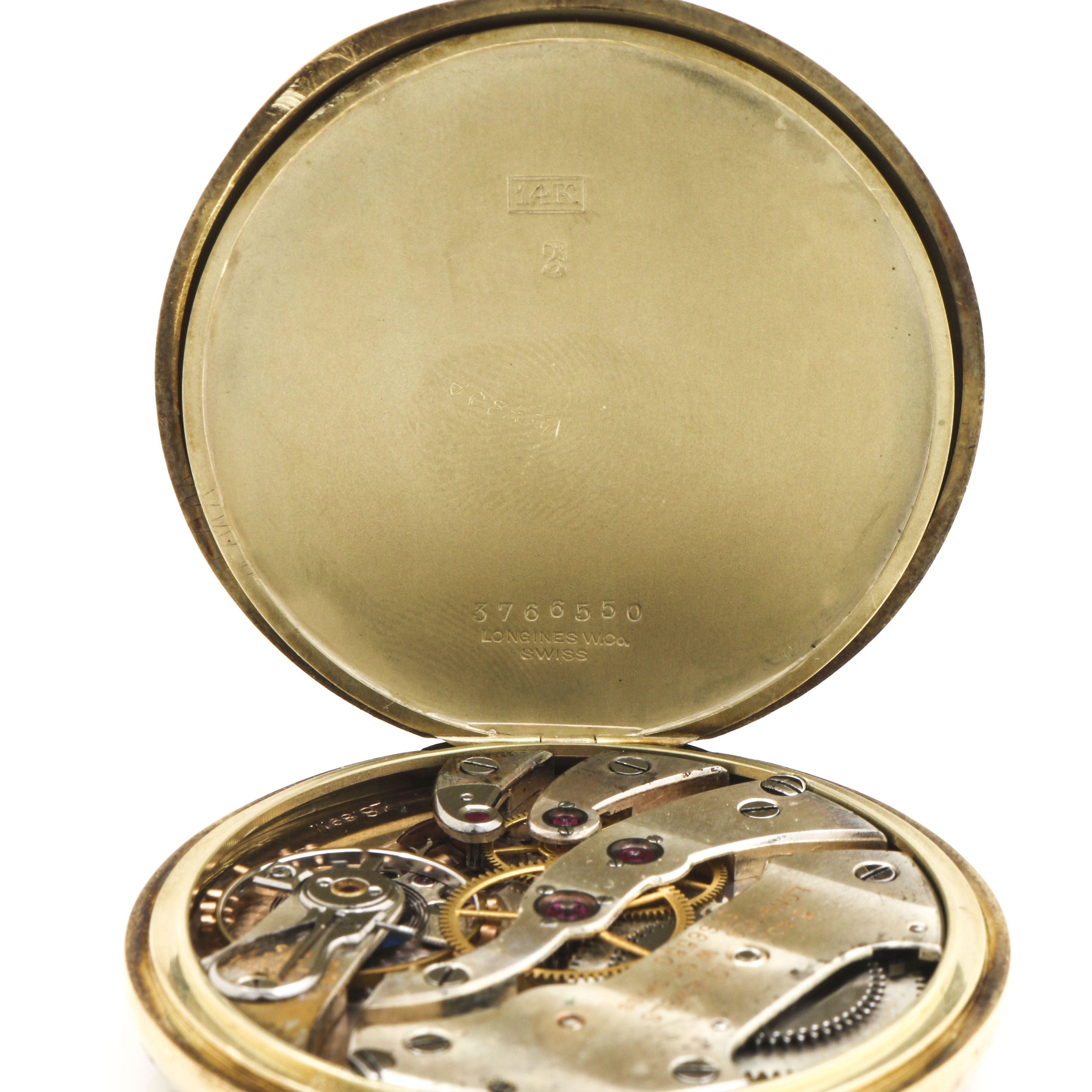 Longines 14K Yellow Gold Open Face Pocket Watch