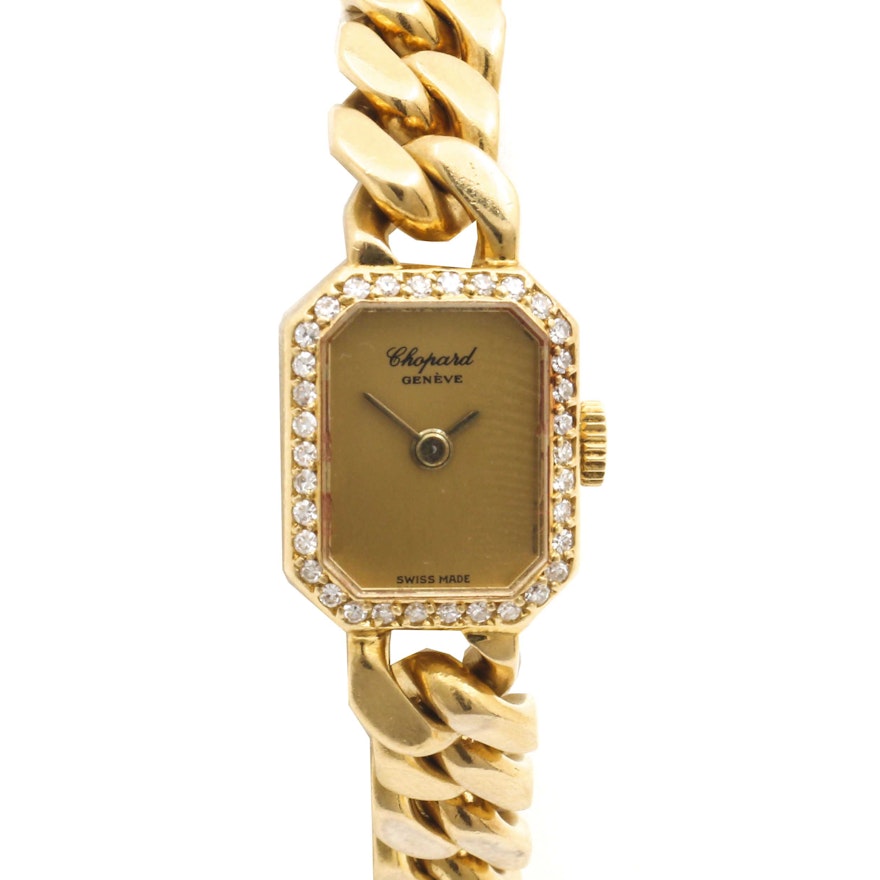 Chopard 18K Yellow Gold Diamond Wristwatch