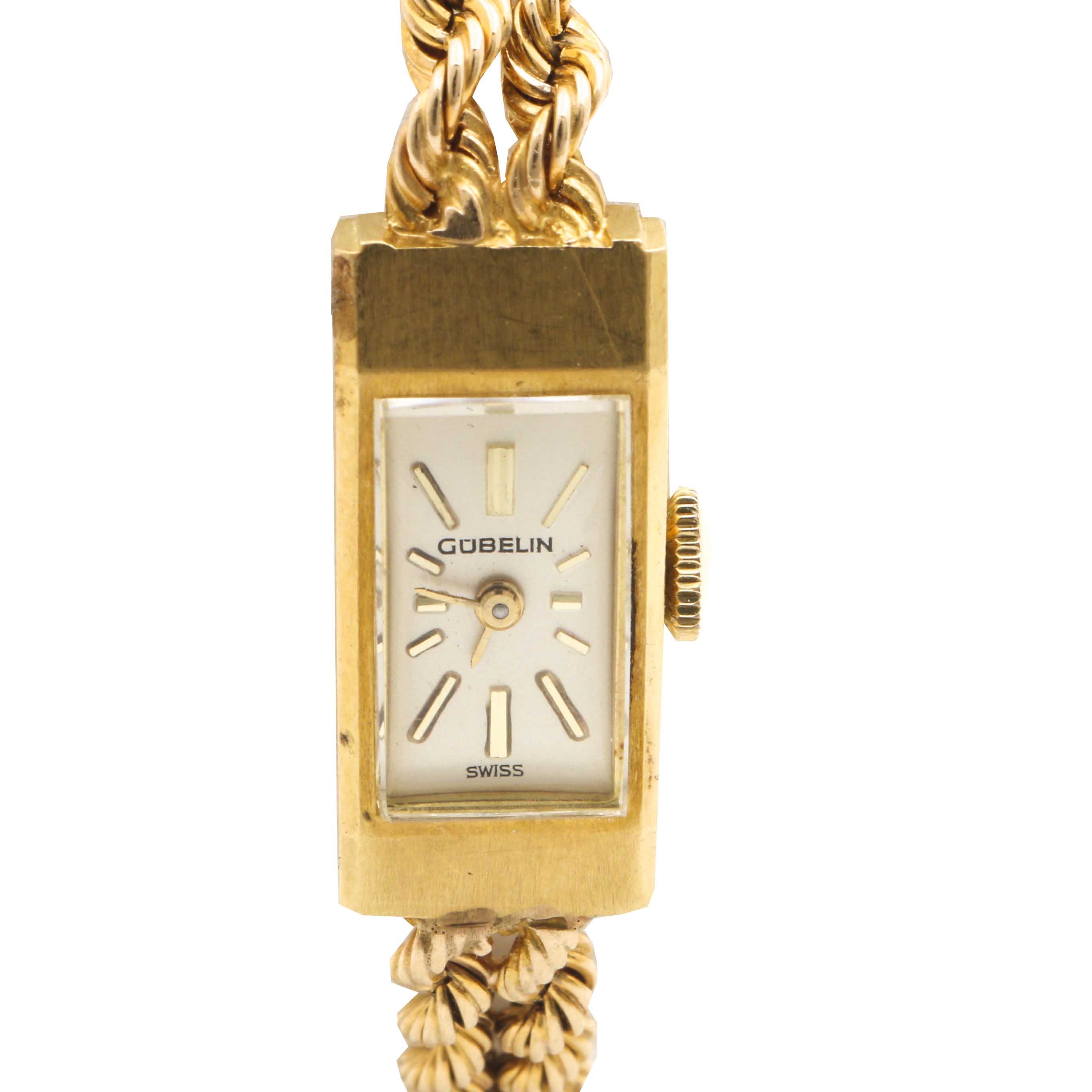 Gublein 18K and 14K Yellow Gold Bracelet Watch