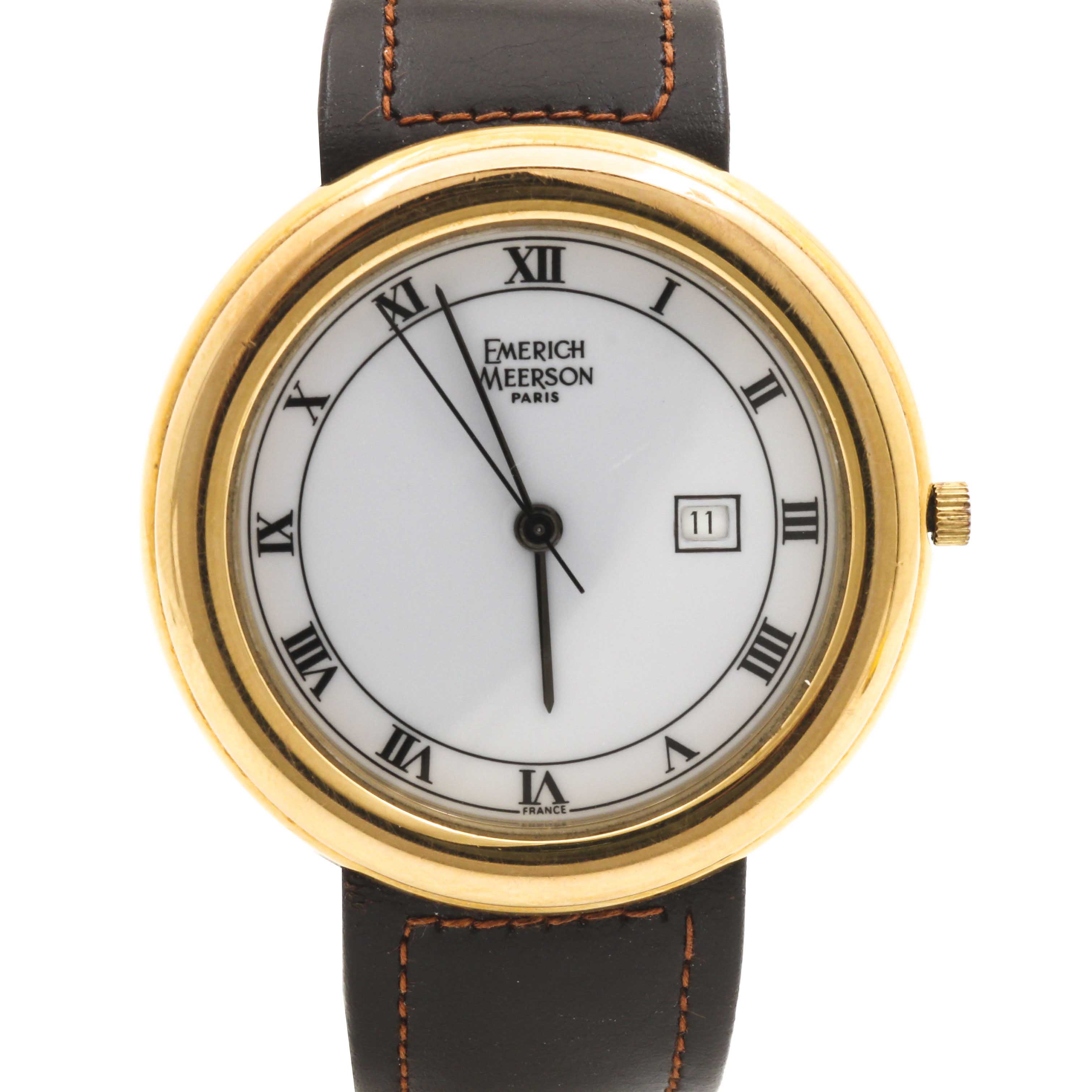 Emerich Meerson Yellow Gold Plate Stainless Steel Watch