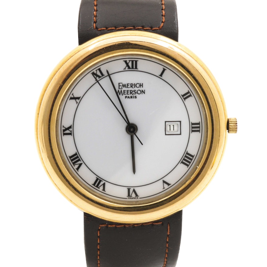 Emerich Meerson Yellow Gold Plate Stainless Steel Wristwatch