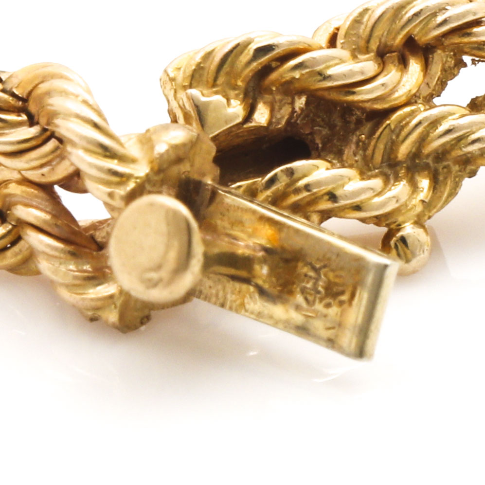 Gublein 18K and 14K Yellow Gold Bracelet Watch