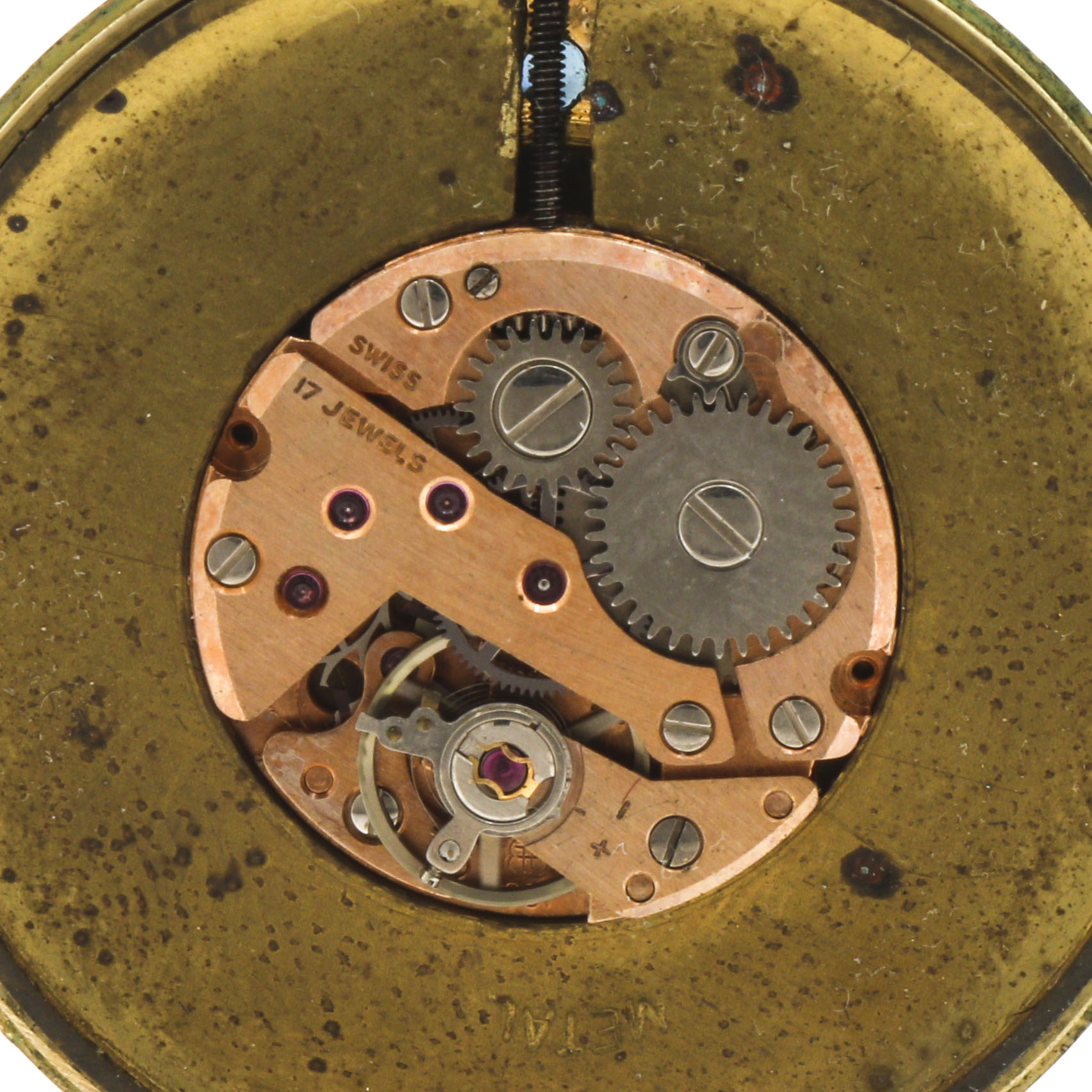 Montreux 18K Yellow Gold Sapphire and Painted Enamel Pendant  Pocket Watch