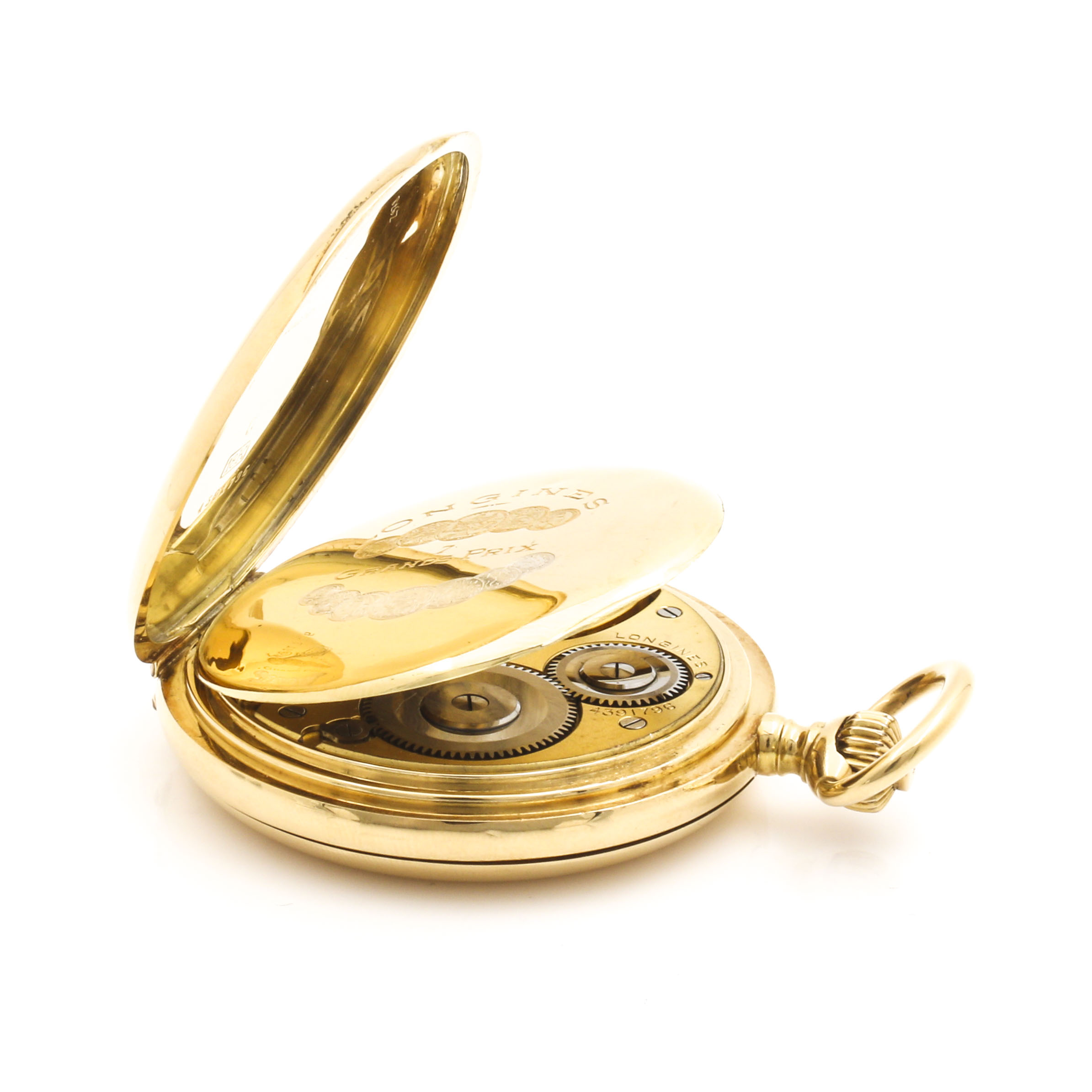 Longines 18K Yellow Gold Hunting Case Pocket Watch