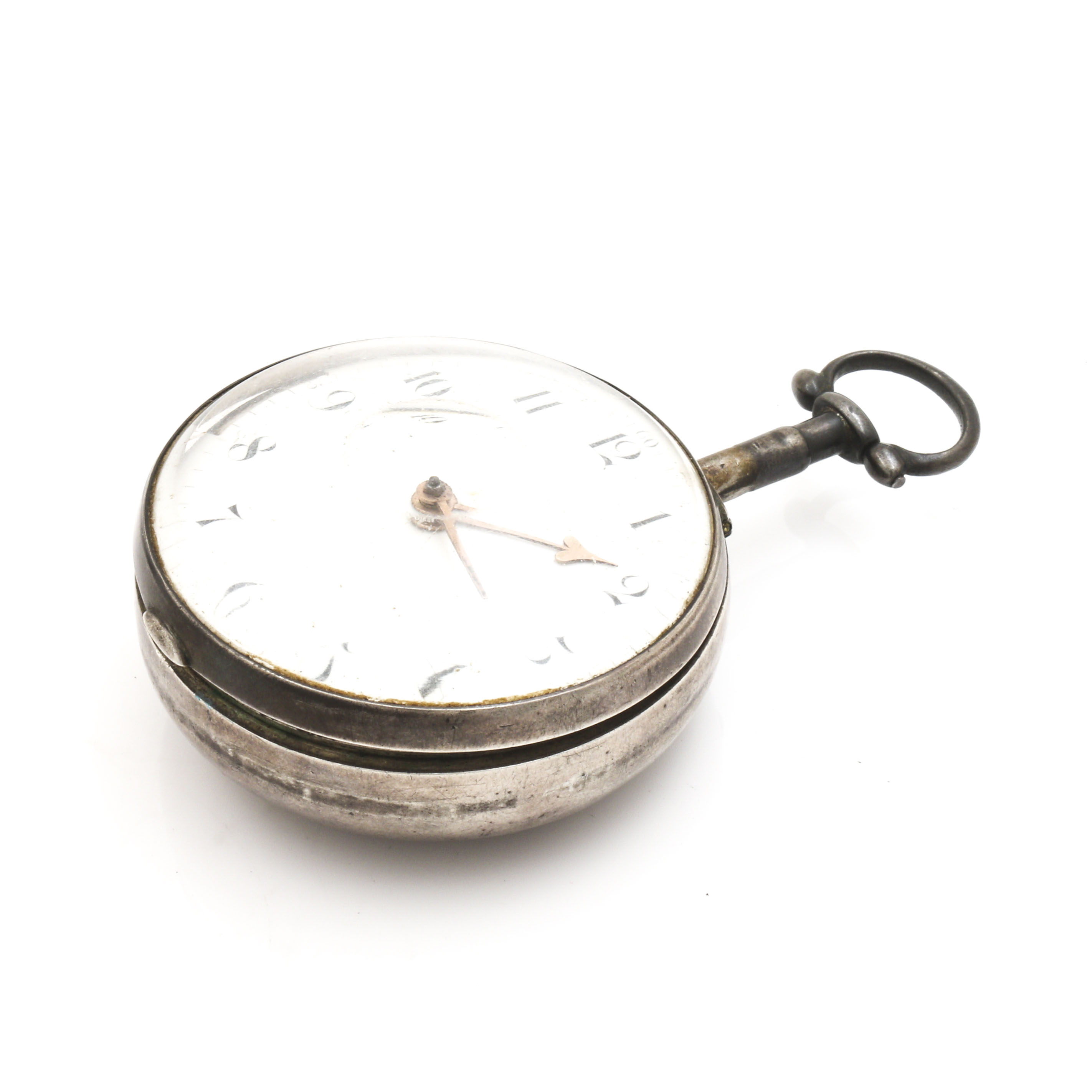 Sterling Silver Double Case Pocket Watch