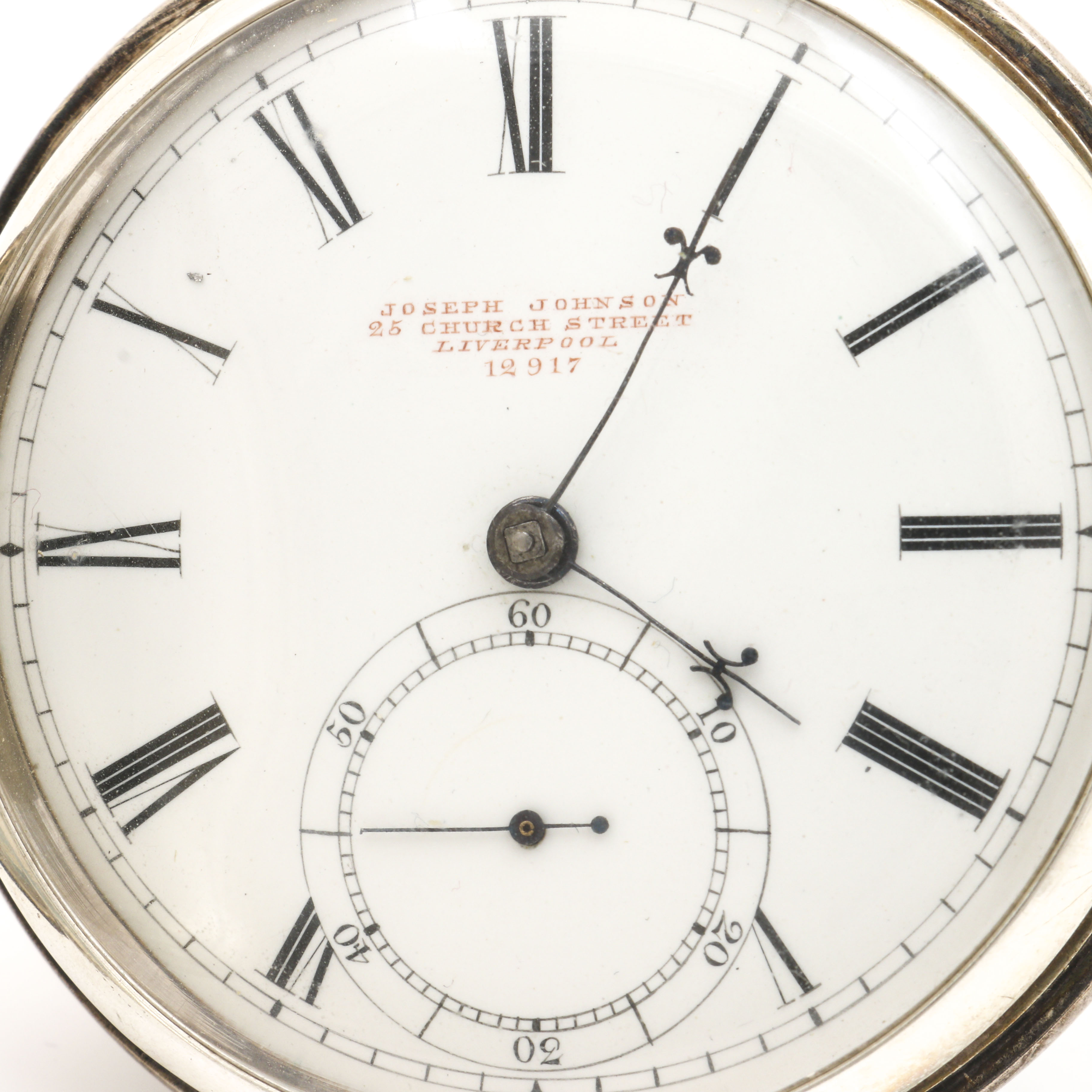 Joseph Johnson Sterling Silver Hunting Case Pocket Watch