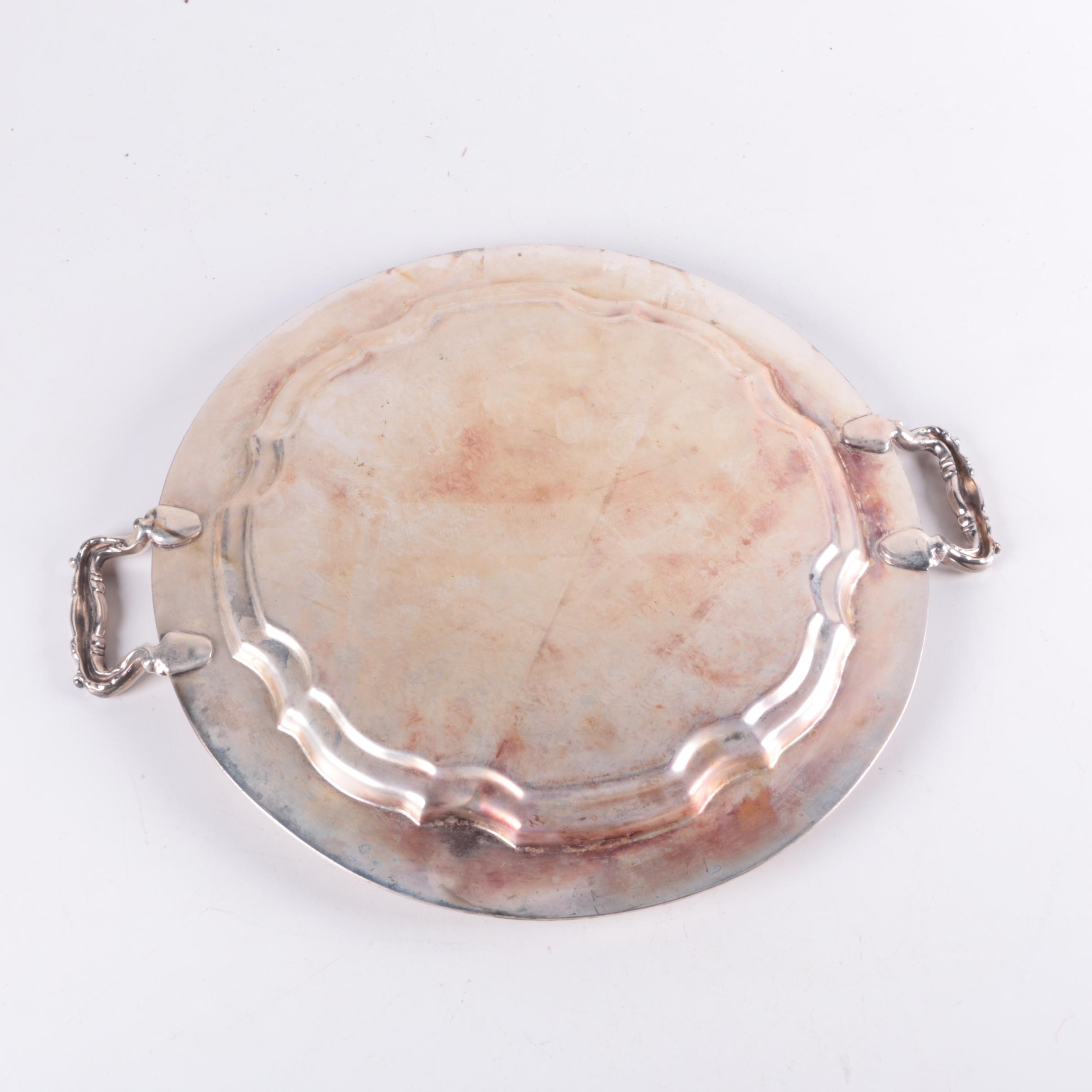 International Silver Co. Leaf-Shaped Platter and Other Silver Plate Serveware