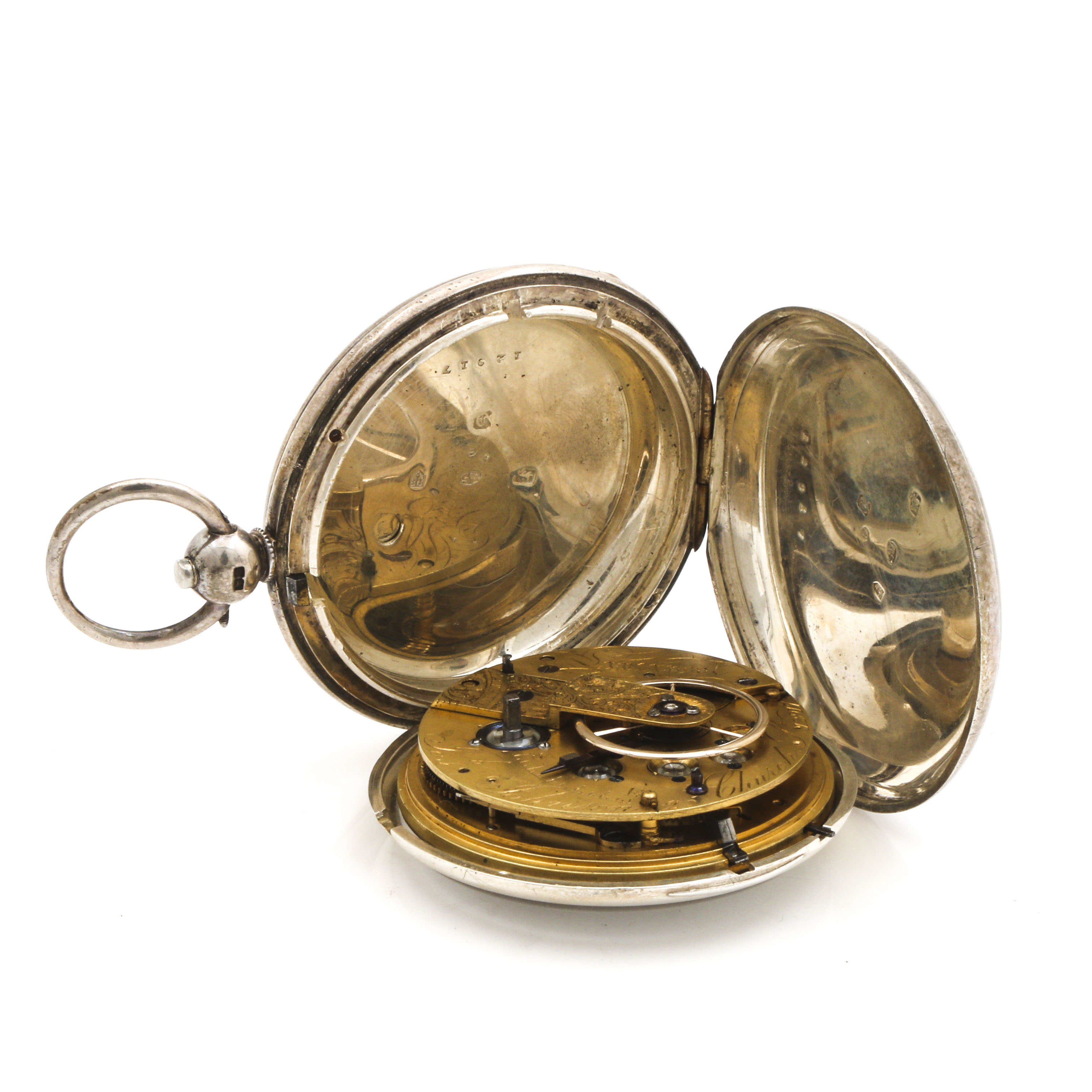 Joseph Johnson Sterling Silver Hunting Case Pocket Watch