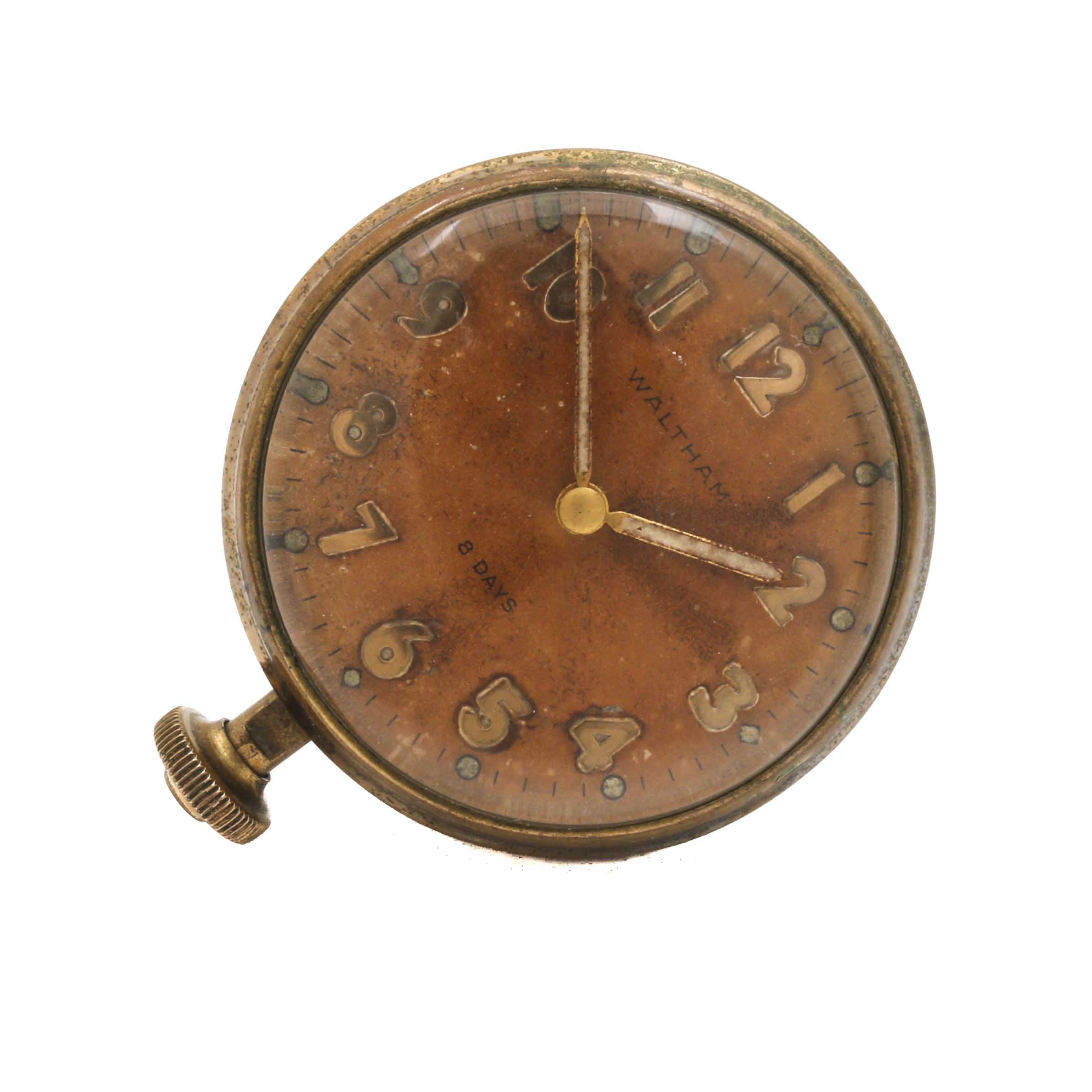 Waltham Brass 8 Day Car Clock