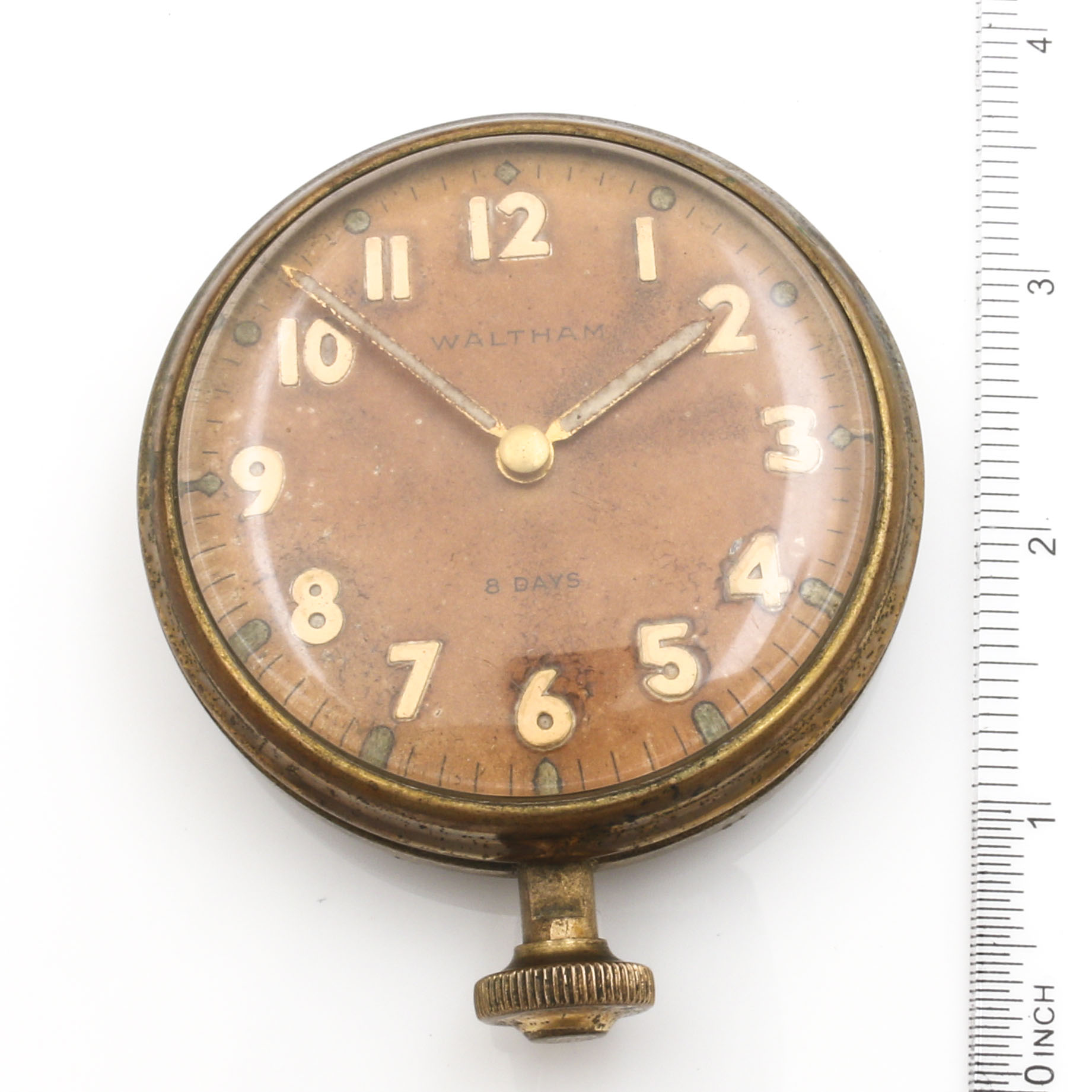 Waltham Brass 8 Day Car Clock