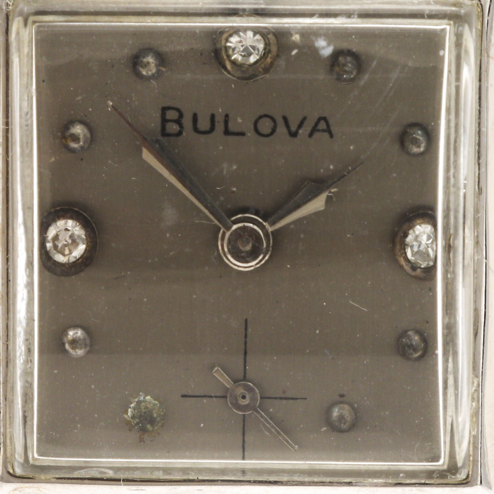 Bulova 14K White Gold Watch With Diamond Accents