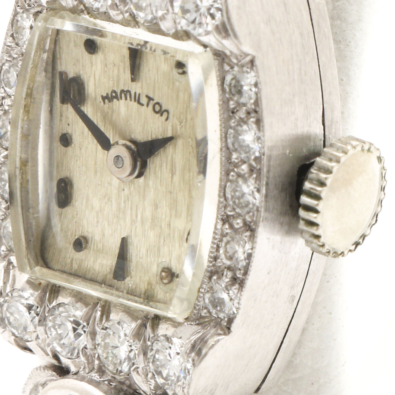 Hamilton Platinum 3.65 CTW Diamond Bracelet Watch