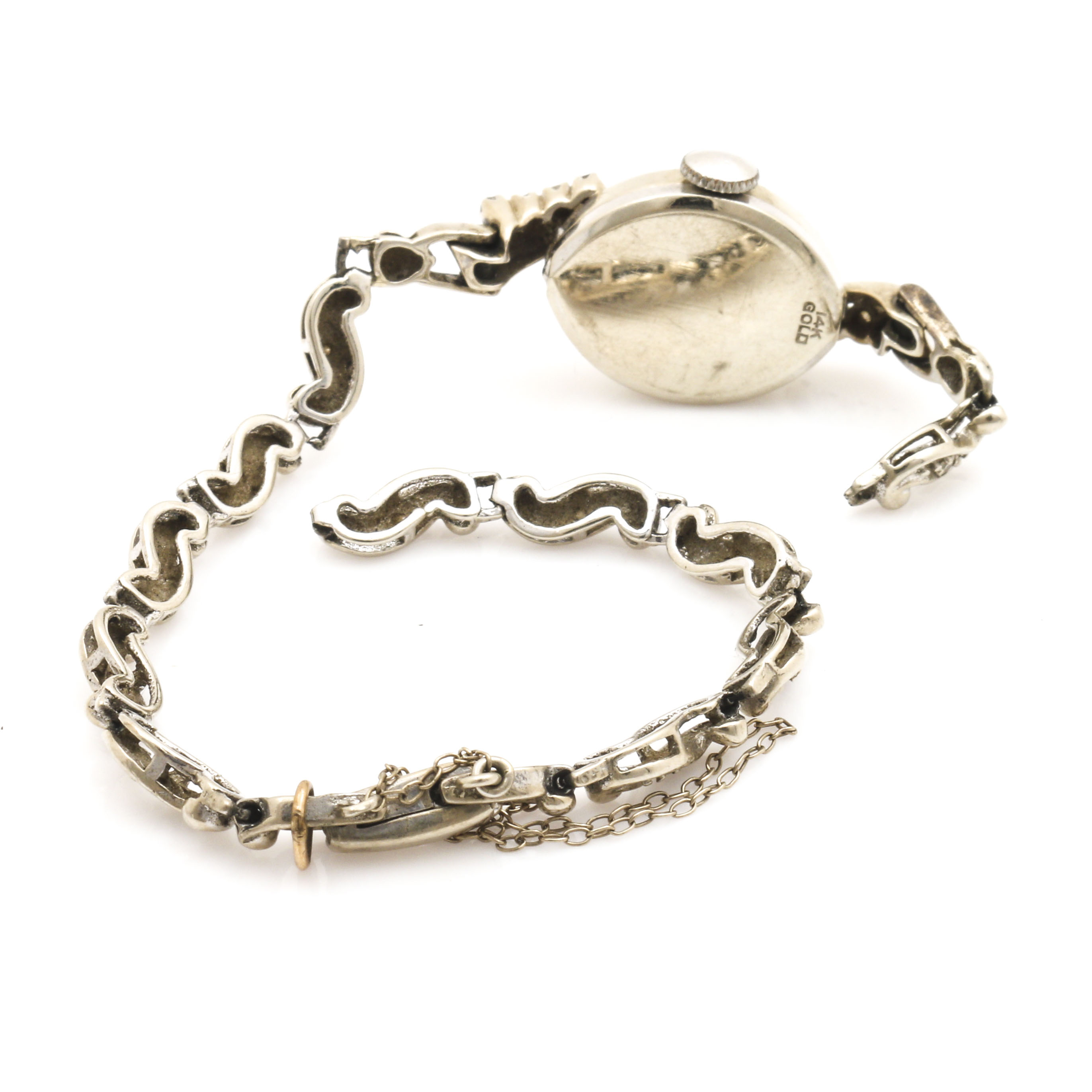 Medco 14K White Gold Diamond Watch