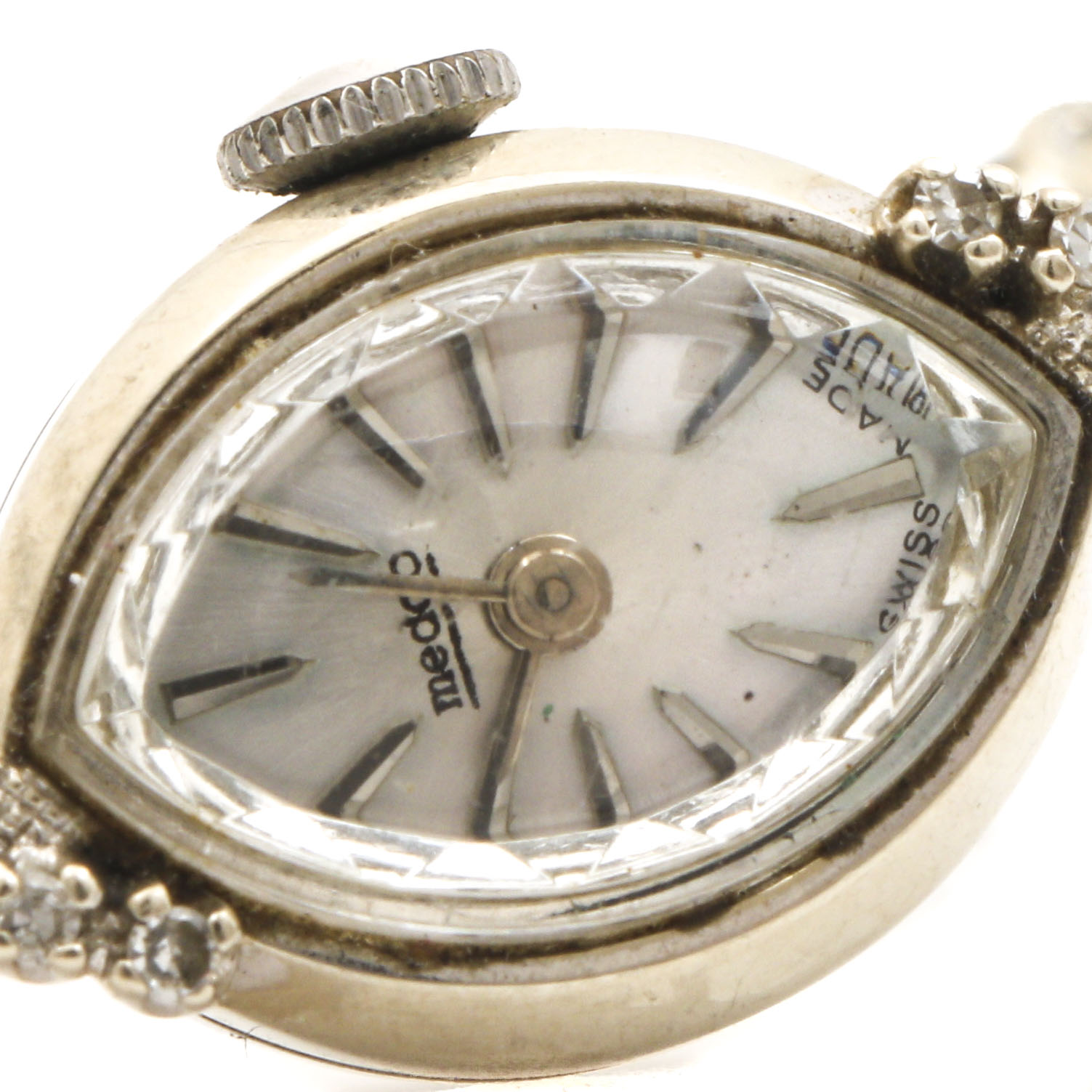 Medco 14K White Gold Diamond Watch