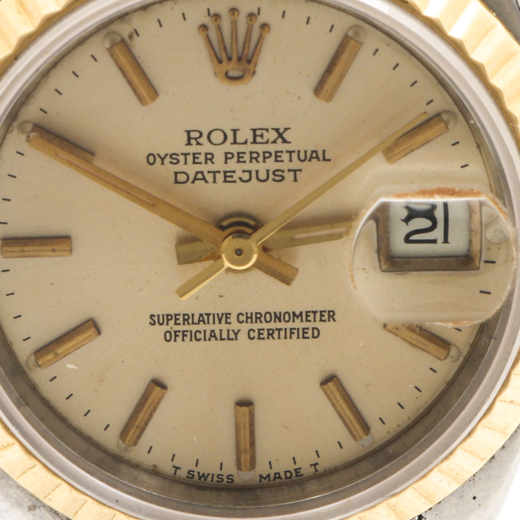 Rolex Oyster Perpetual Datejust 18K Yellow Gold Stainless Steel Watch