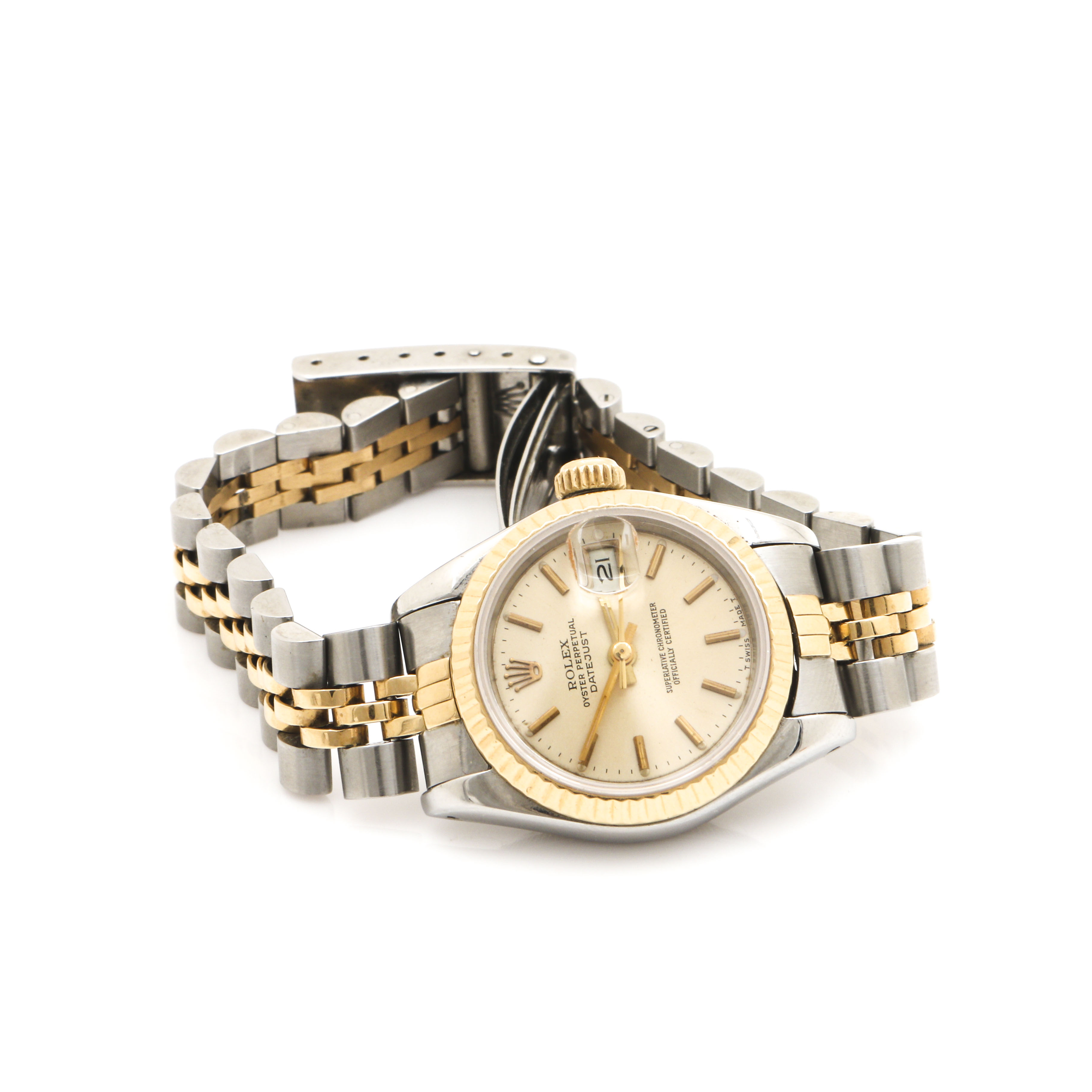 Rolex Oyster Perpetual Datejust 18K Yellow Gold Stainless Steel Watch