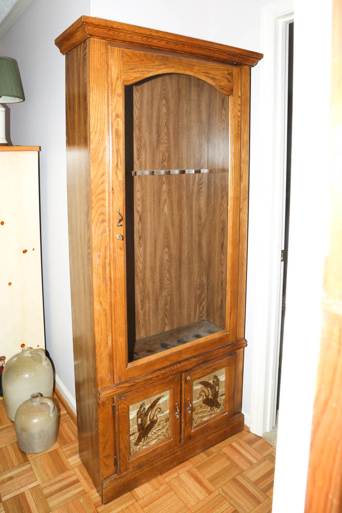 Oak Gun Display Cabinet