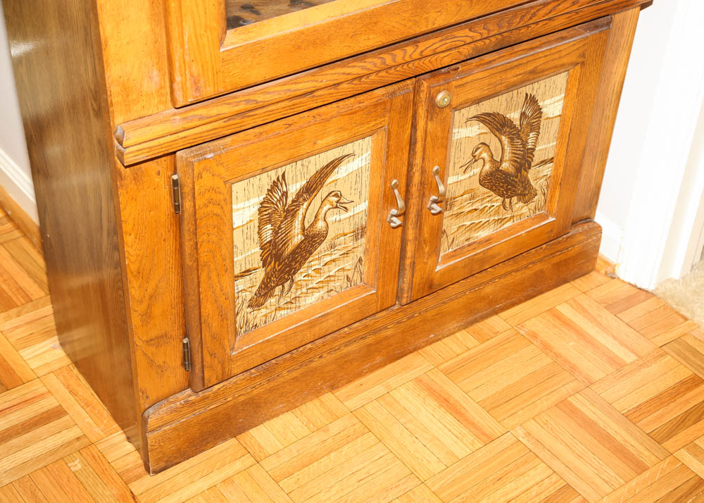 Oak Gun Display Cabinet