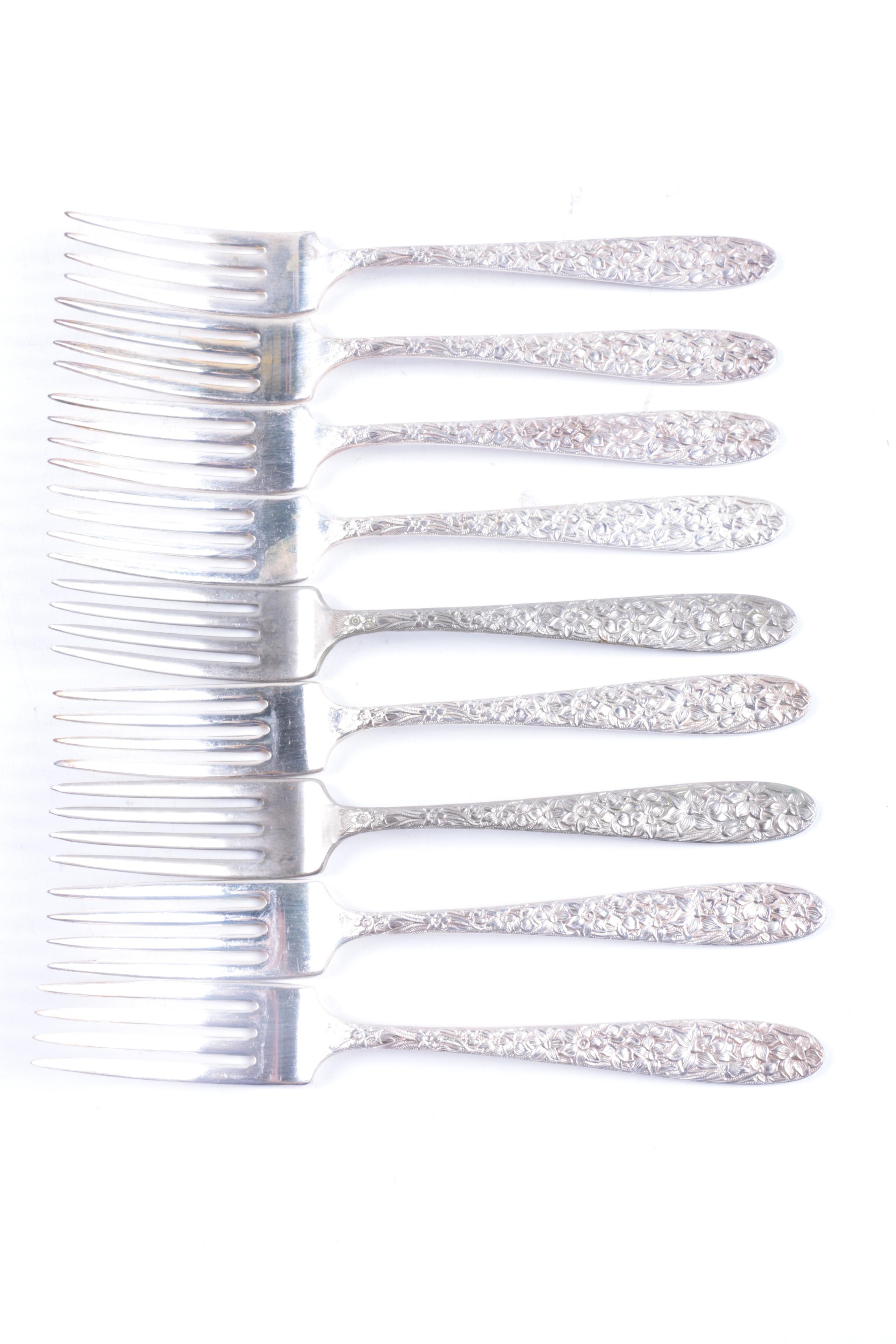 National Silver Co. "Narcissus" Silver Plate Flatware Set