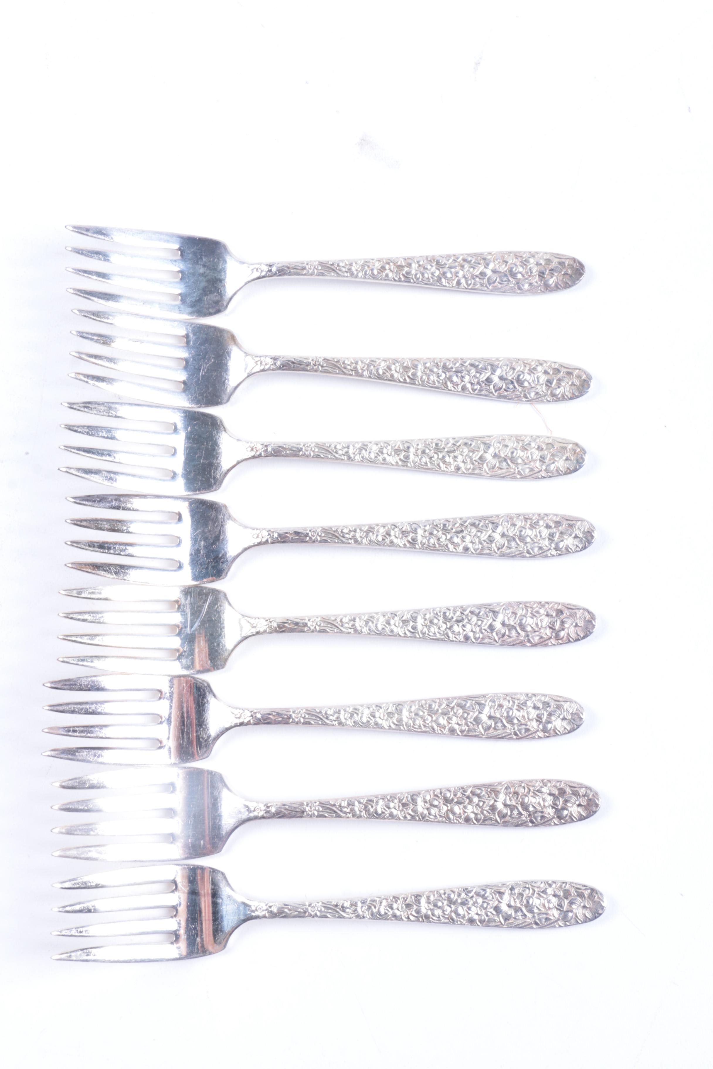 National Silver Co. "Narcissus" Silver Plate Flatware Set
