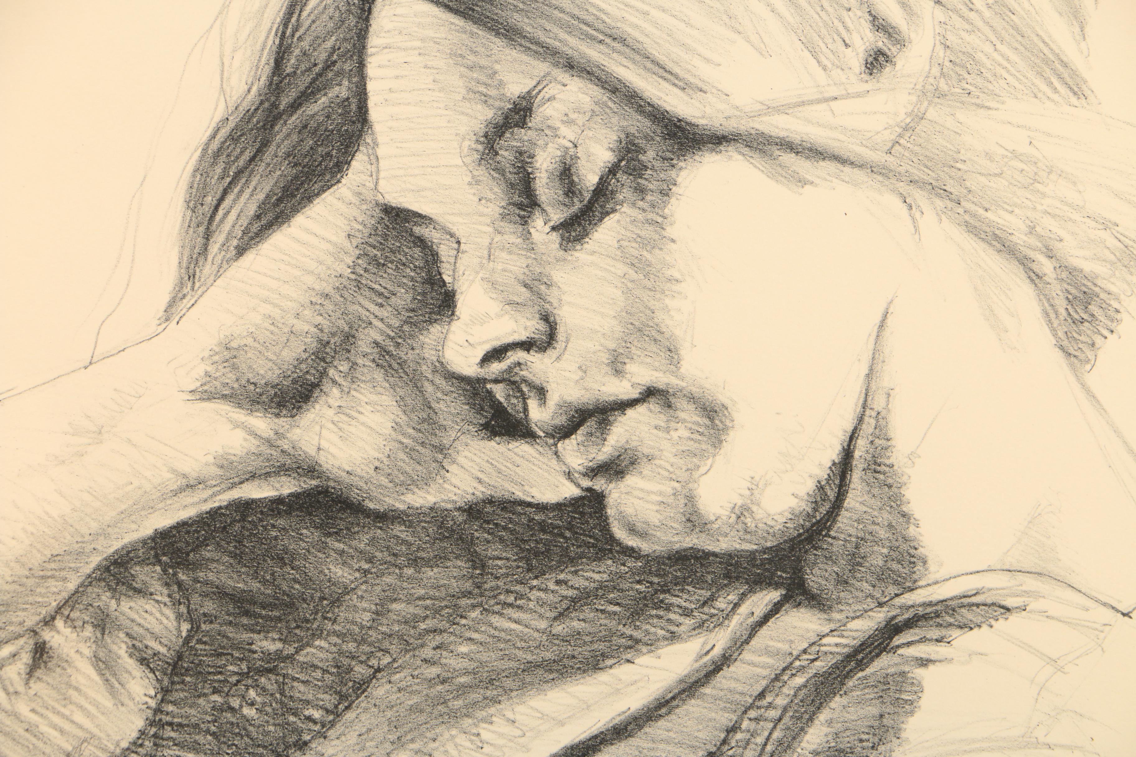 Sigmund Abeles Limited Edition Lithograph "Woman with Cat"