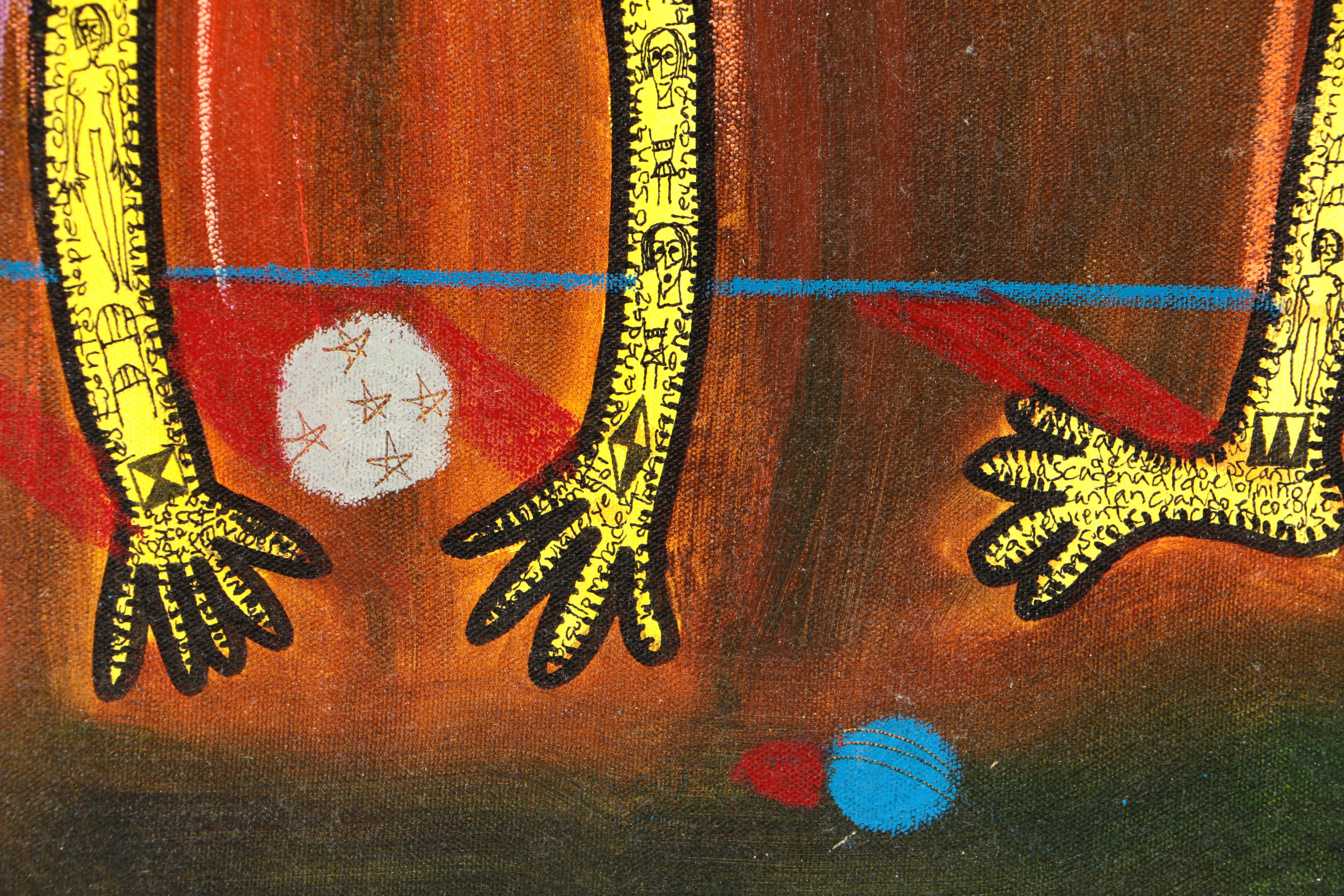 Gustavo Araya 2003 Mixed Media Painting on Canvas "Mono #2"