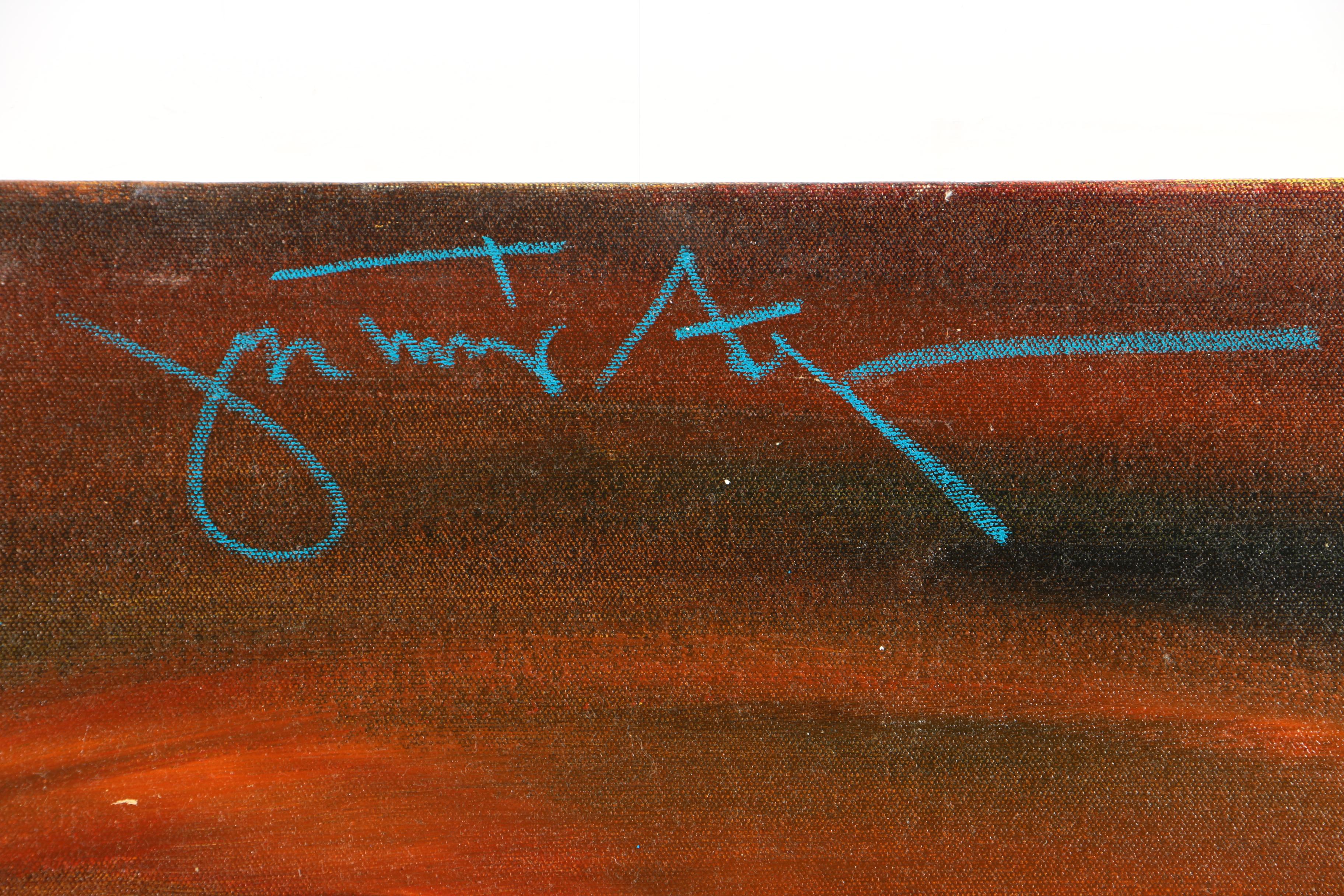 Gustavo Araya 2003 Mixed Media Painting on Canvas "Mono #2"