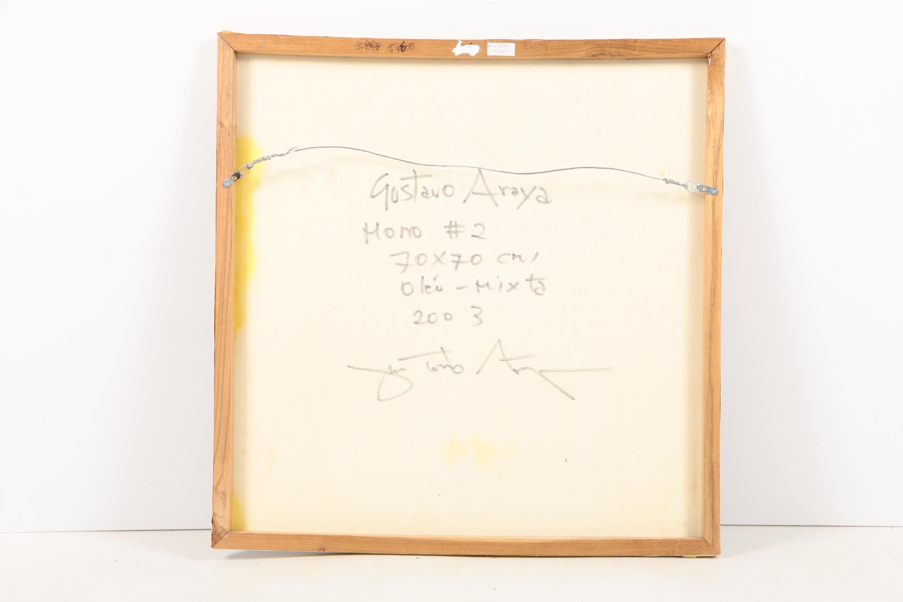 Gustavo Araya 2003 Mixed Media Painting on Canvas "Mono #2"