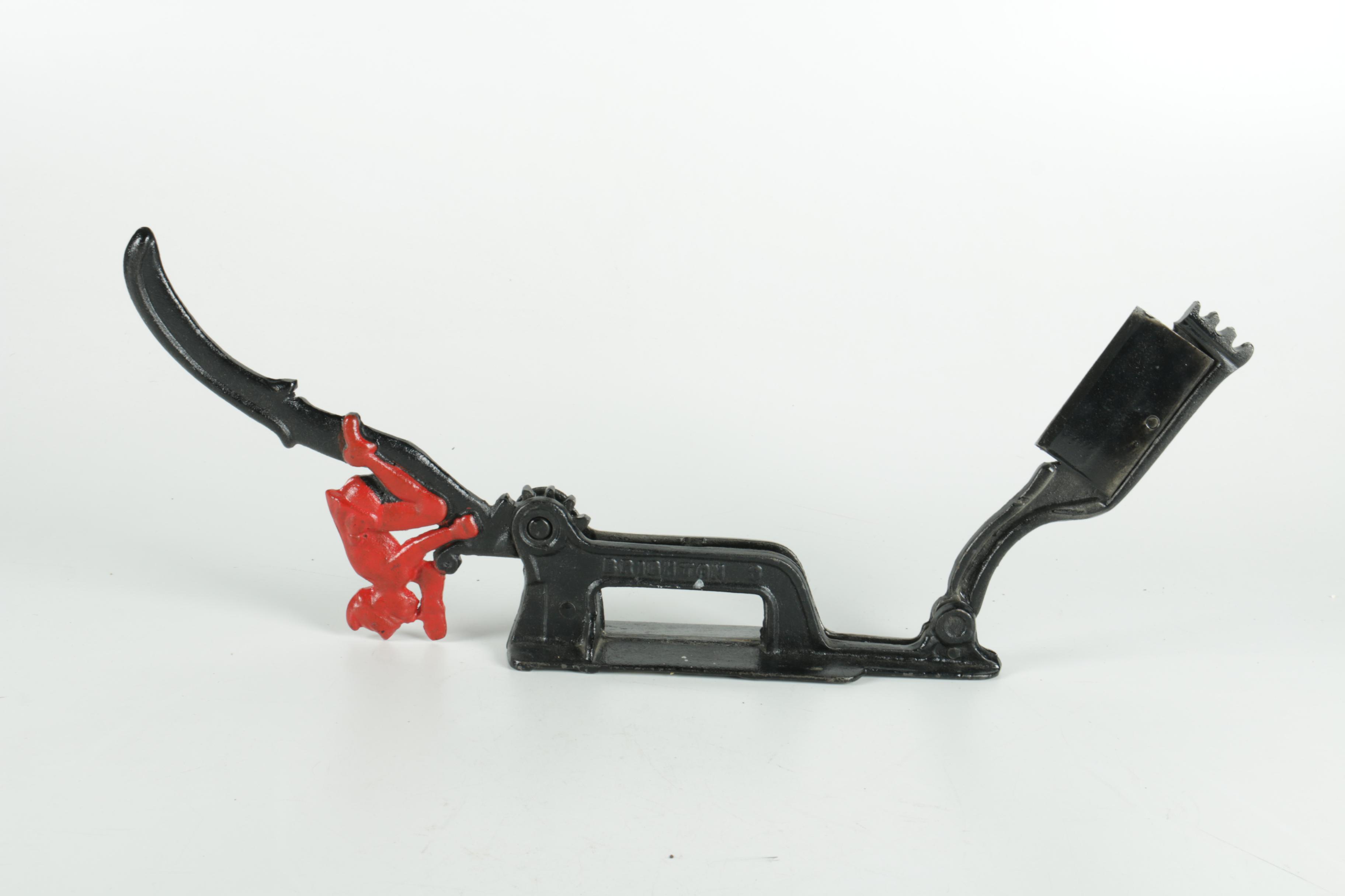 Vintage Brighton #3 Cast Iron Elf Accented Cigar and Tobacco Cutter