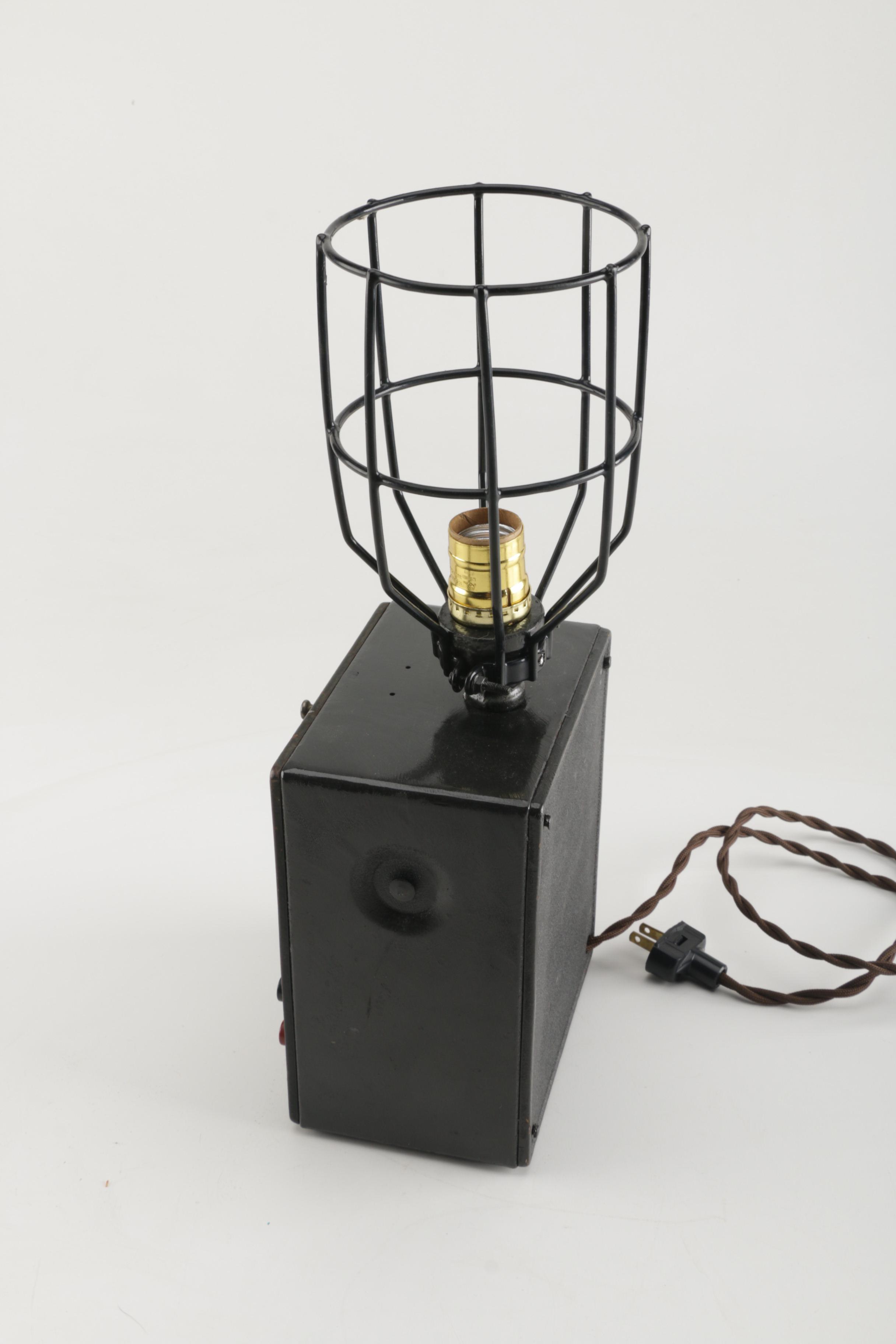 Industrial Steampunk Themed Voltage Meter Table Light
